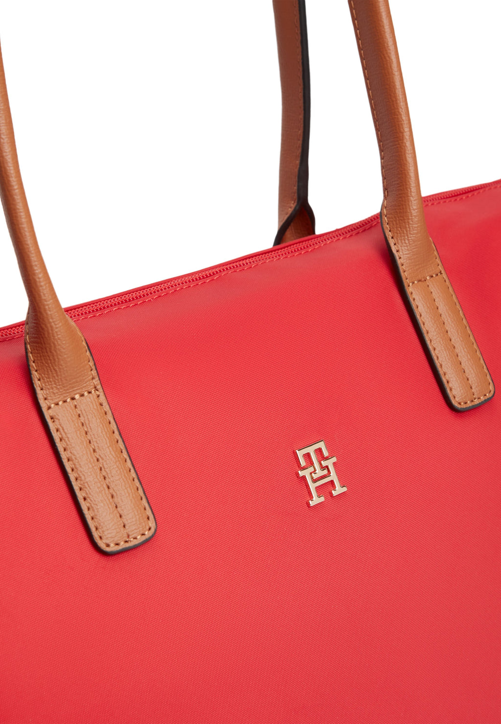 TH MONOGRAM CONTRAST HANDLE TOTE BAG - Tote bag - primary red