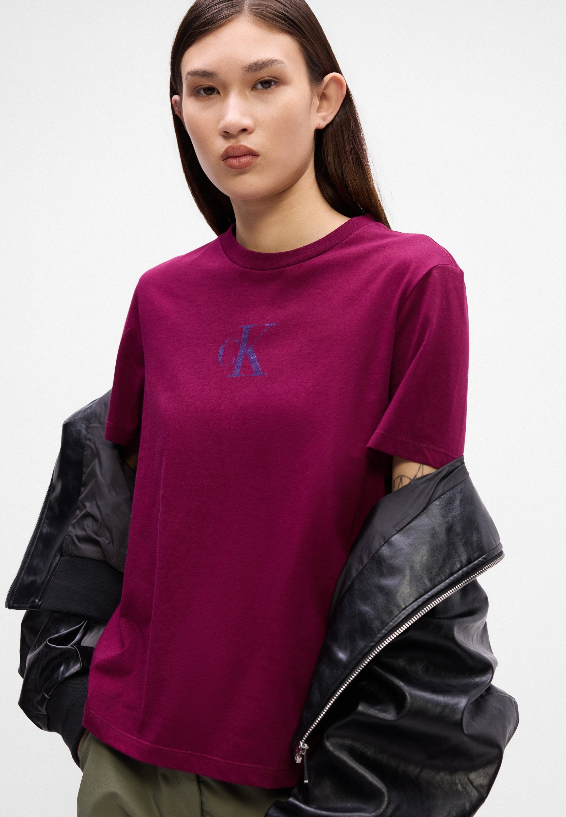 CLASSIC FOIL TEE - Print T-shirt - berry glaze
