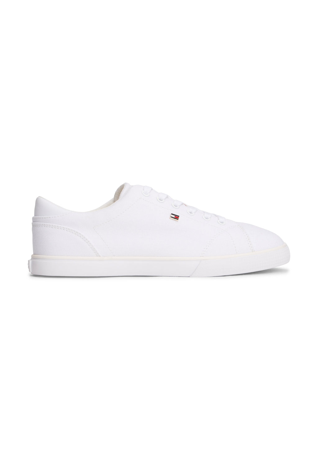 LOW PROFILE CANVAS LACE-UP TRAINERS - Trainers - white
