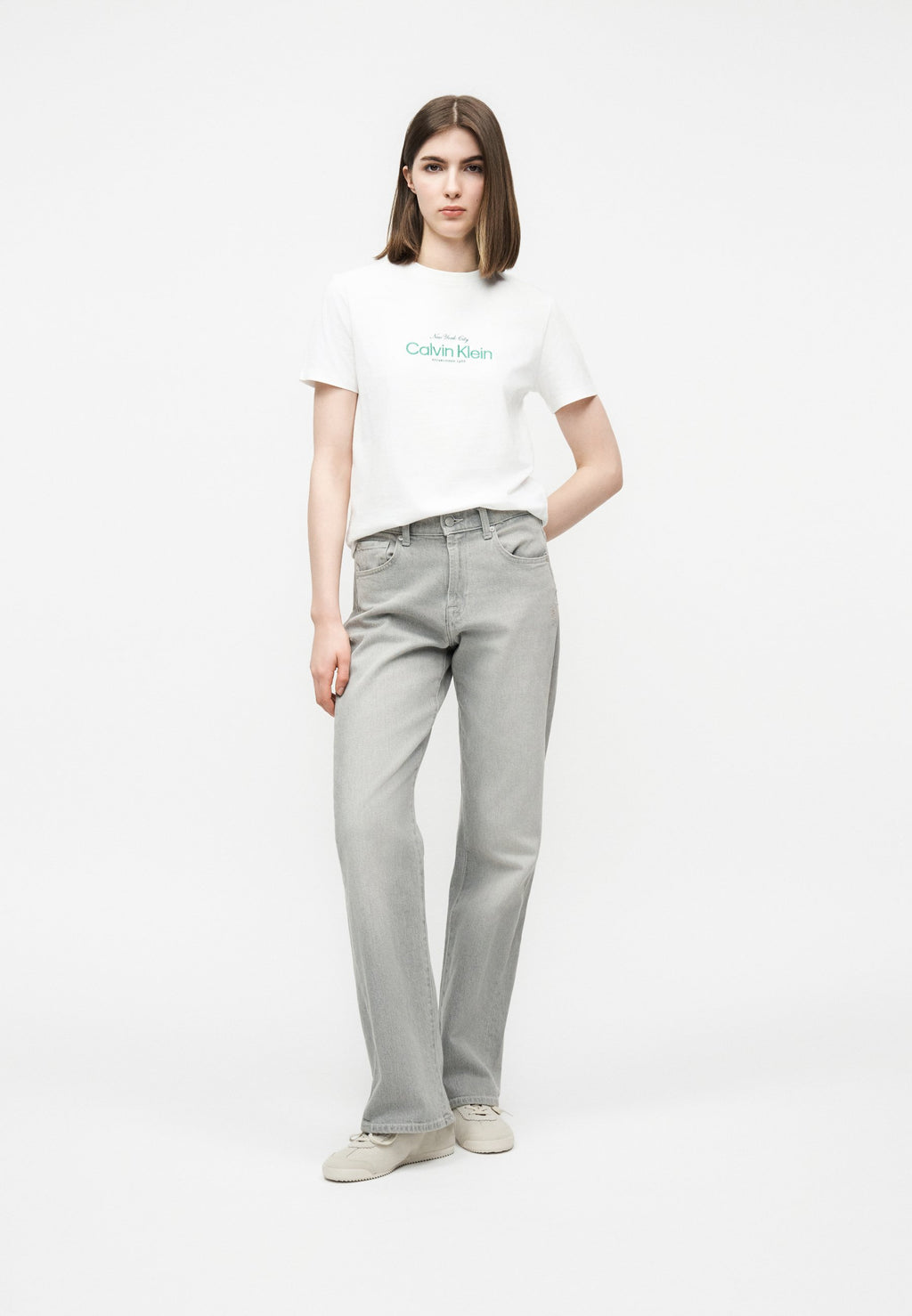 SS CLASSIC CK NYC LOGO TEE - T-shirt imprimé - blanc vif