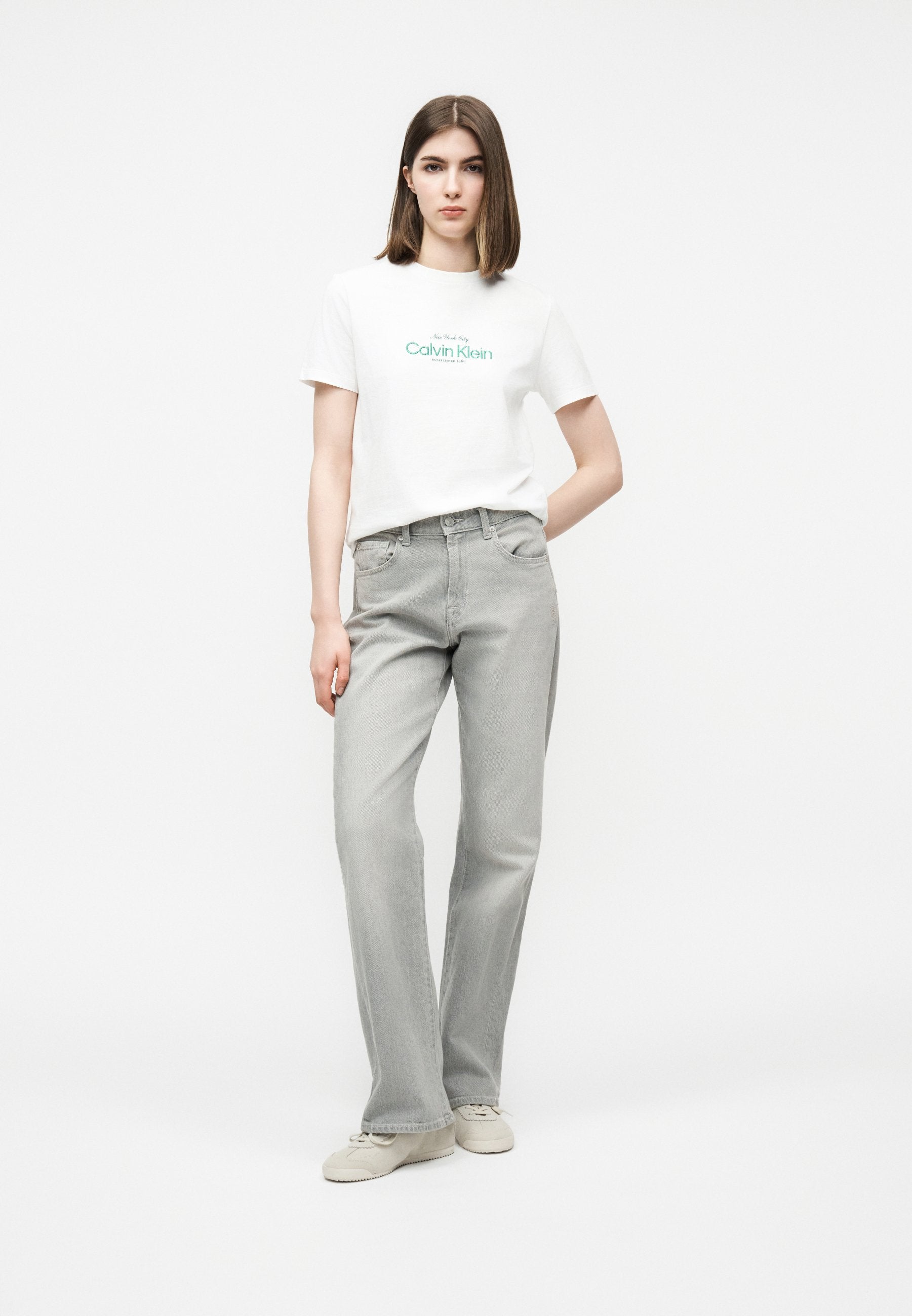 SS CLASSIC CK NYC LOGO TEE - T-shirt imprimé - blanc vif