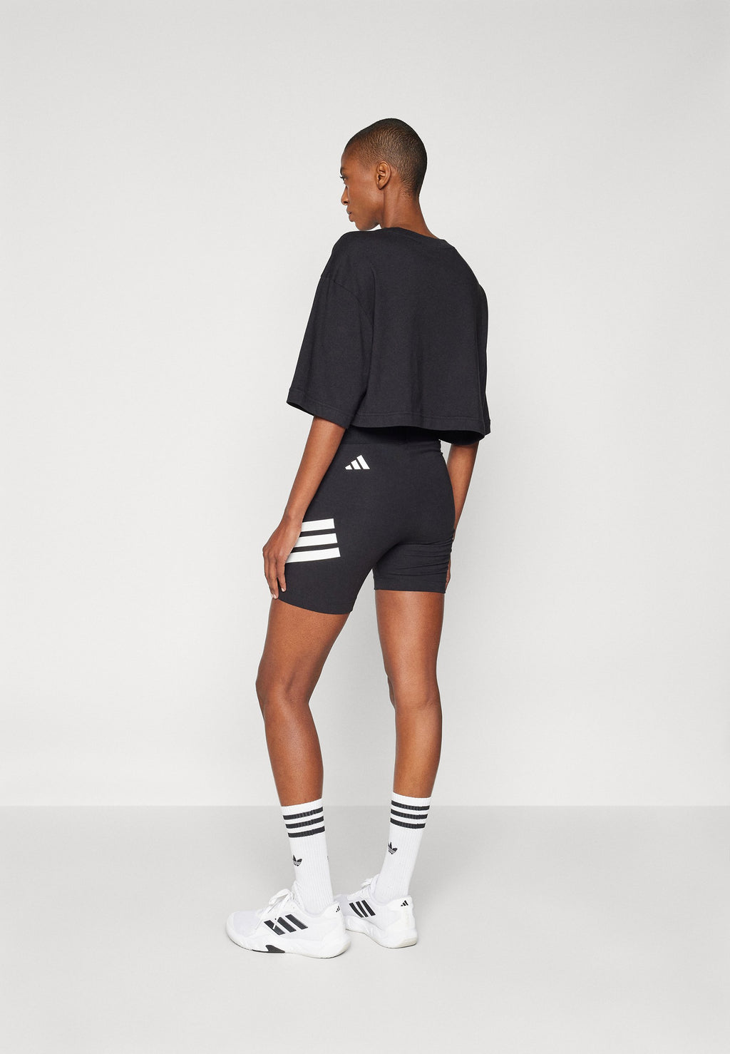 FUTURE ICONS THREE STRIPES BIKER SHORT - Leggings - black