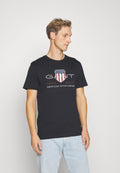 REG ARCHIVE SHIELD SS T-SHIRT - Print T-shirt - black