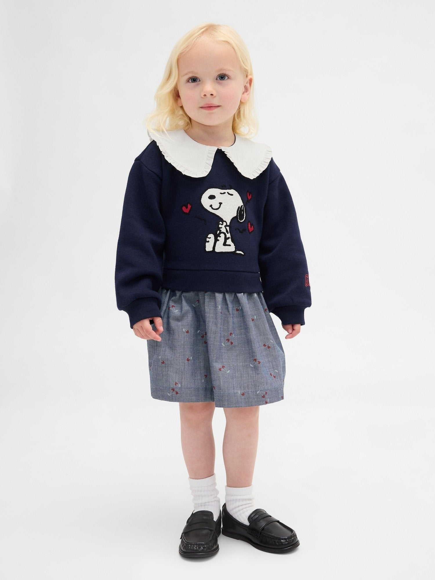 BABY & TODDLER SNOOPY RUFFLE COLLAR SWEATSHIRT DRESS - Day dress - dark blue
