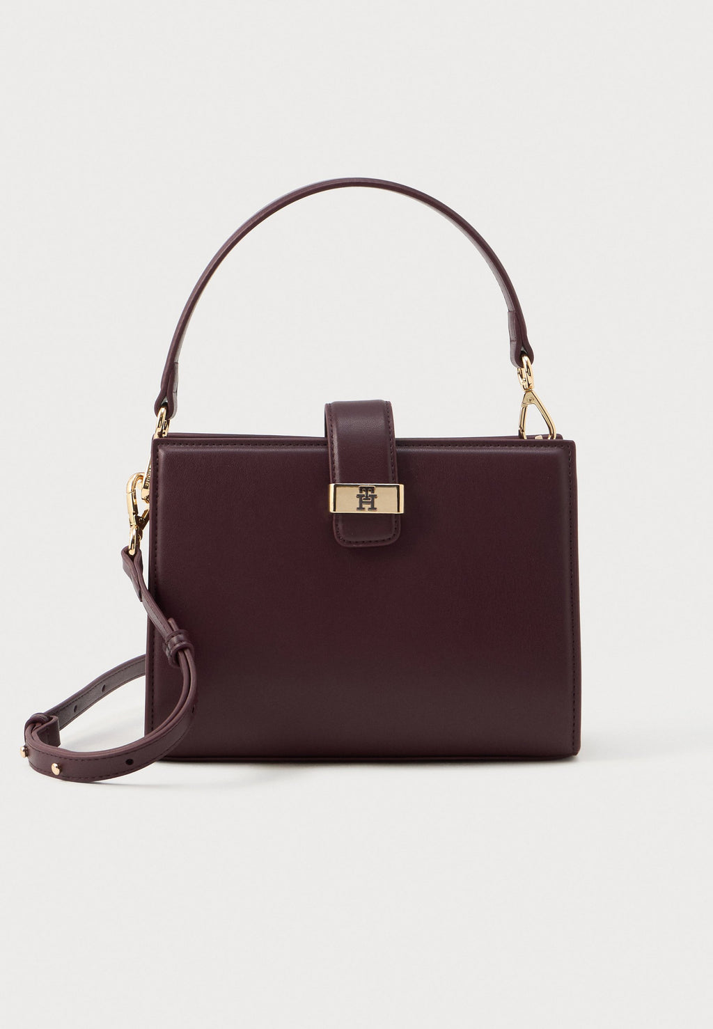 HERITAGE TH MONOGRAM PLAQUE SATCHEL - Çanta - marzemino