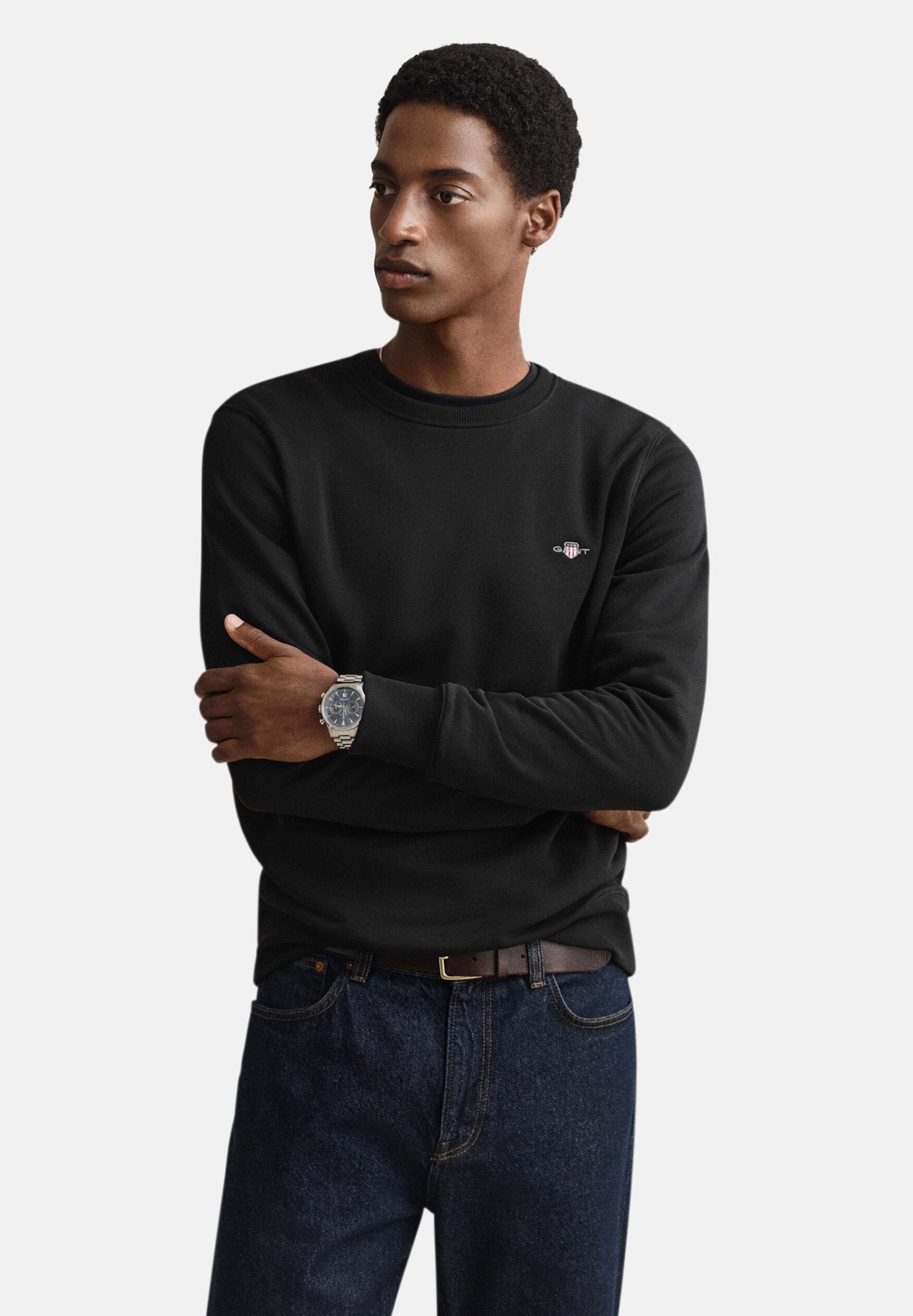 REG  SHIELD C NECK - Sweatshirt - black
