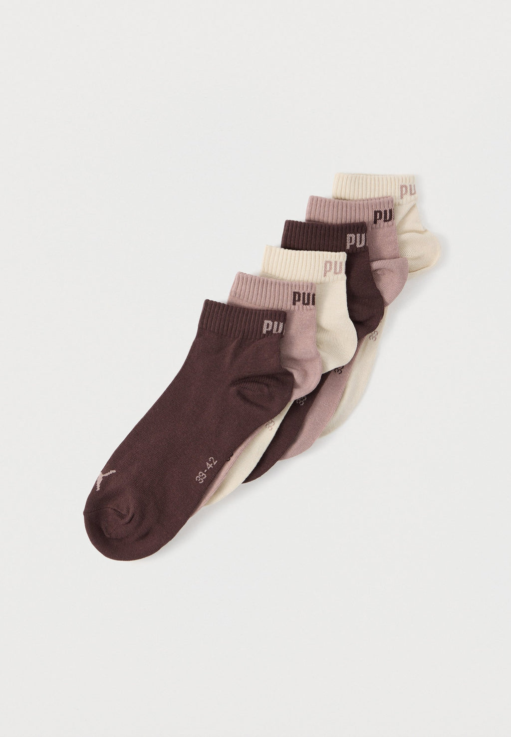 DÜZ ÇEYREK UNISEX 6'LI PAKET - Sneaker çorapları - nötr/kahverengi