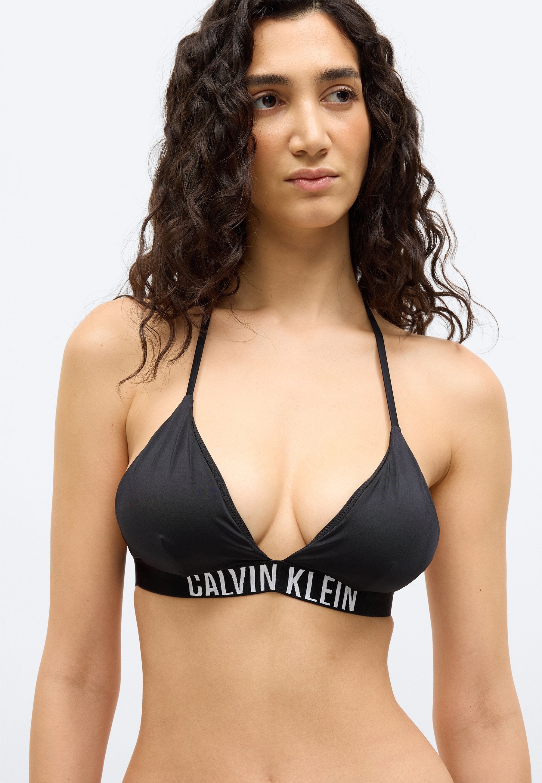 HALTER ÜÇGEN YOĞUN GÜÇ MAYO - Bikini üstü - siyah