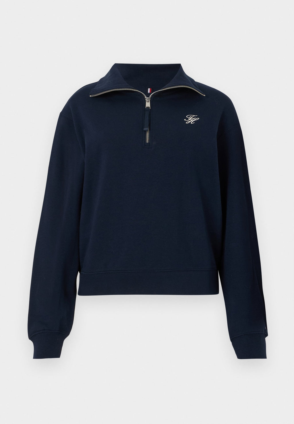 PULL ZIPPÉ COL MONTANT EN MOLLETON BRODÉ LOGO - Sweat-shirt - marine nuit