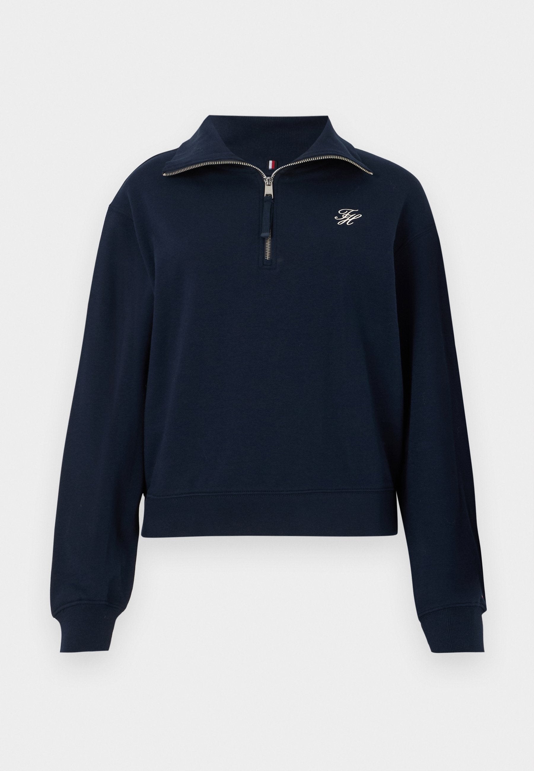 PULL ZIPPÉ COL MONTANT EN MOLLETON BRODÉ LOGO - Sweat-shirt - marine nuit