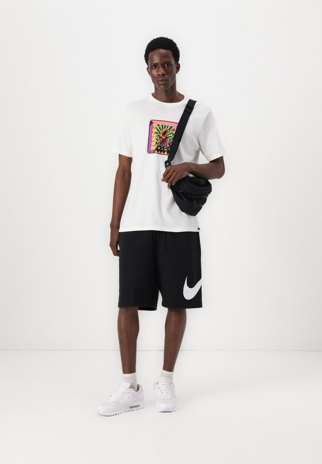 CLUB - Tracksuit bottoms - black/white
