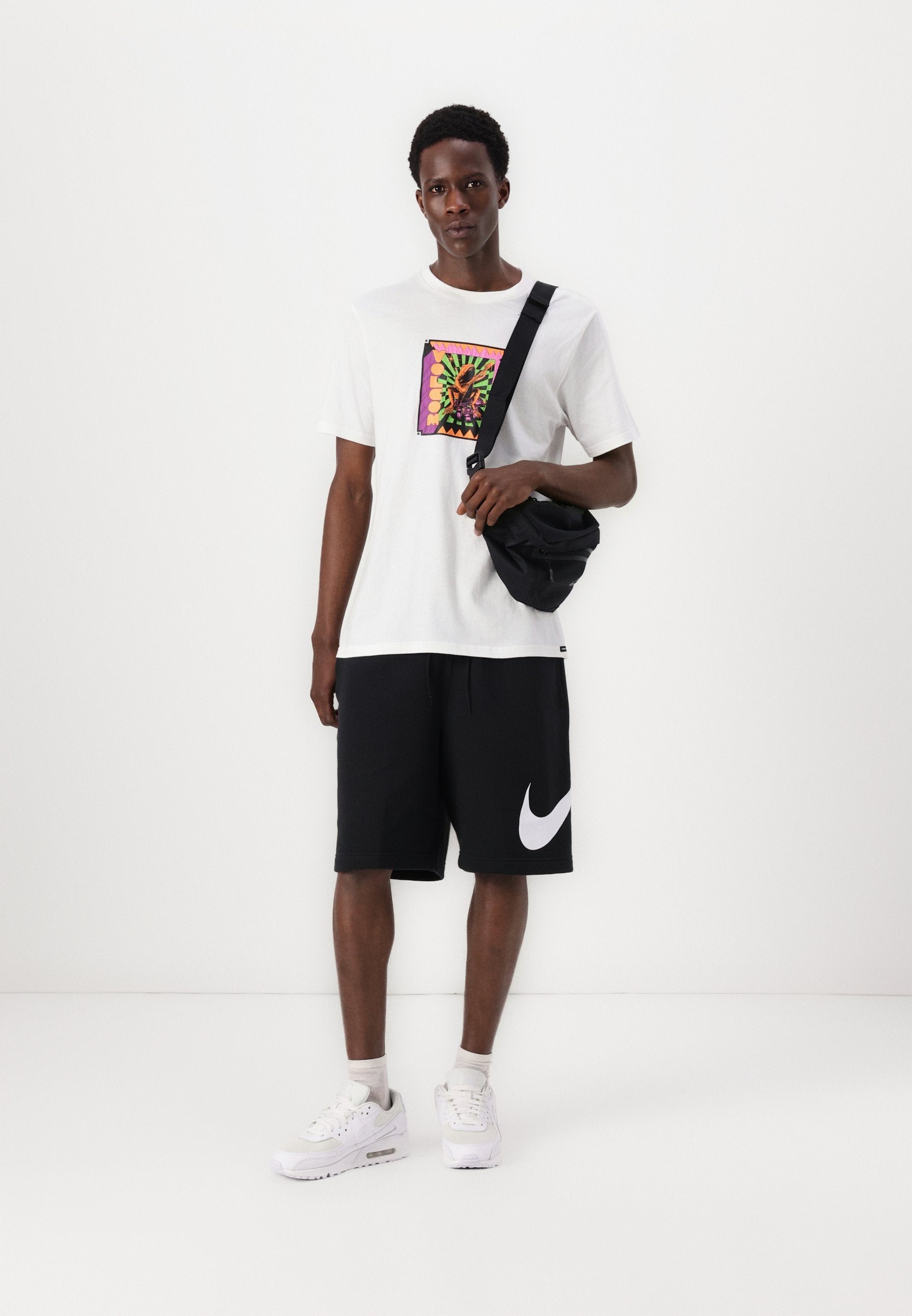 CLUB - Tracksuit bottoms - black/white