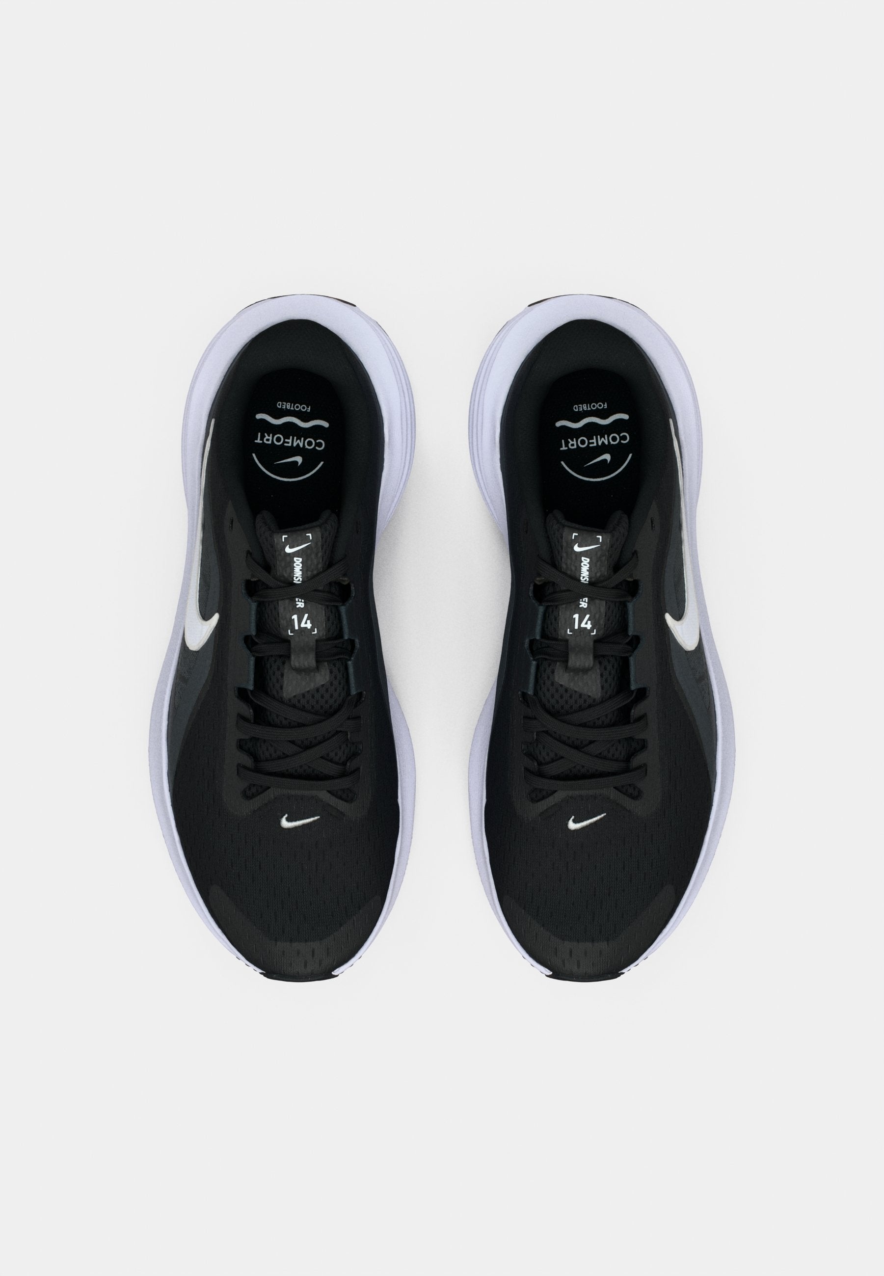 DOWNSHIFTER 14 - Road running shoes - black/white/anthracite/wolf grey