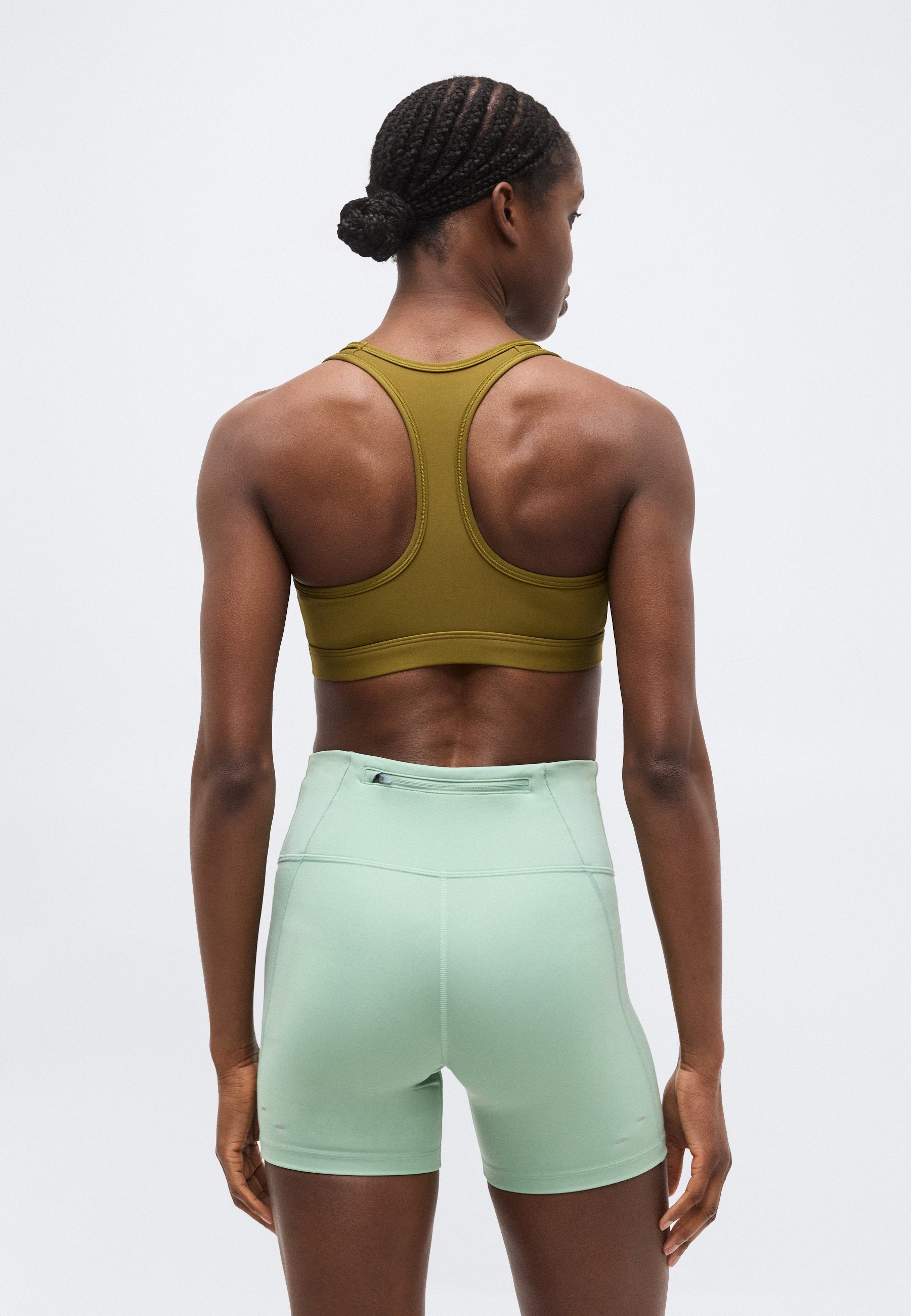 BRA - Medium support sports bra - olive flak/white