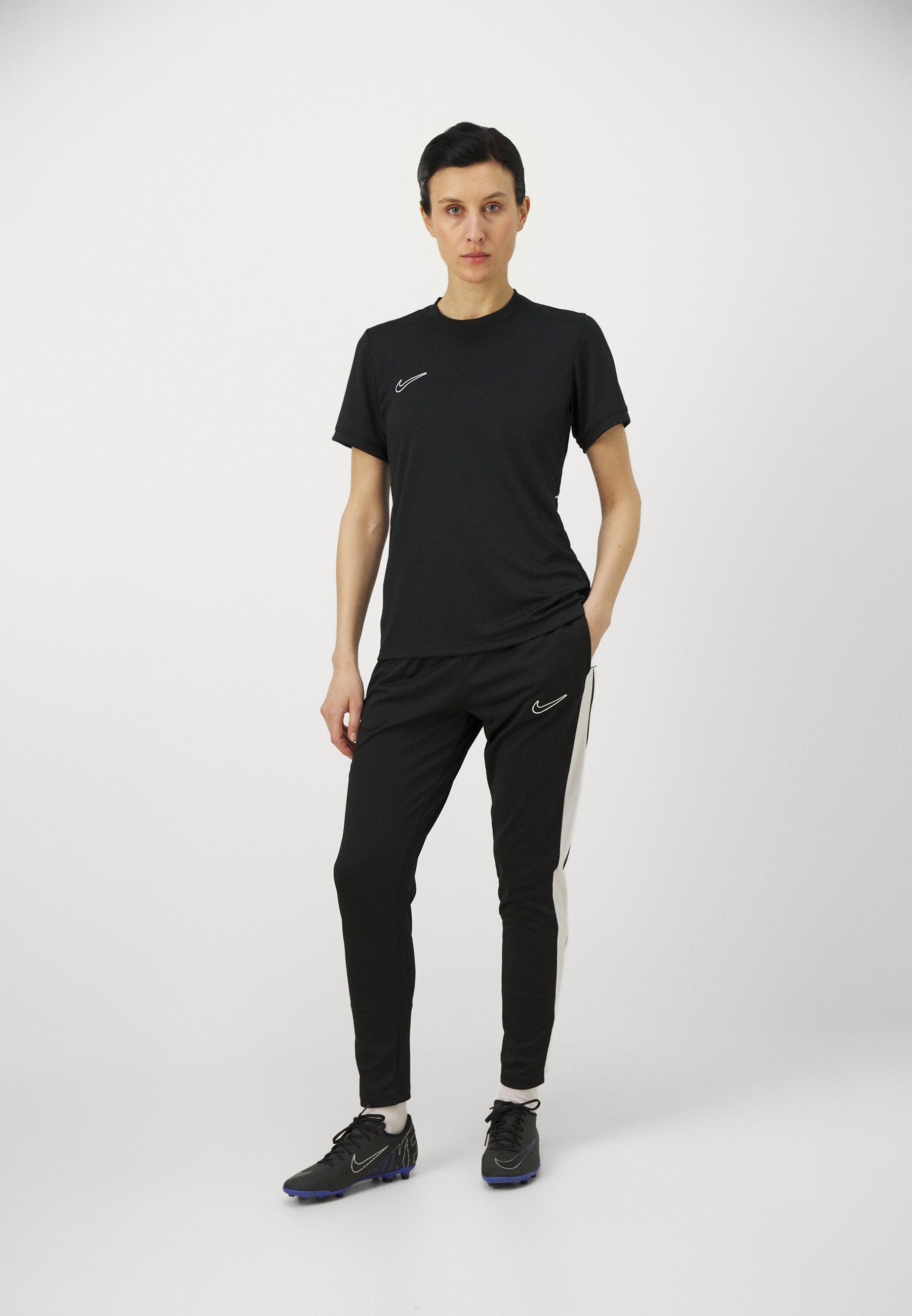 TOP - Sports T-shirt - black/white