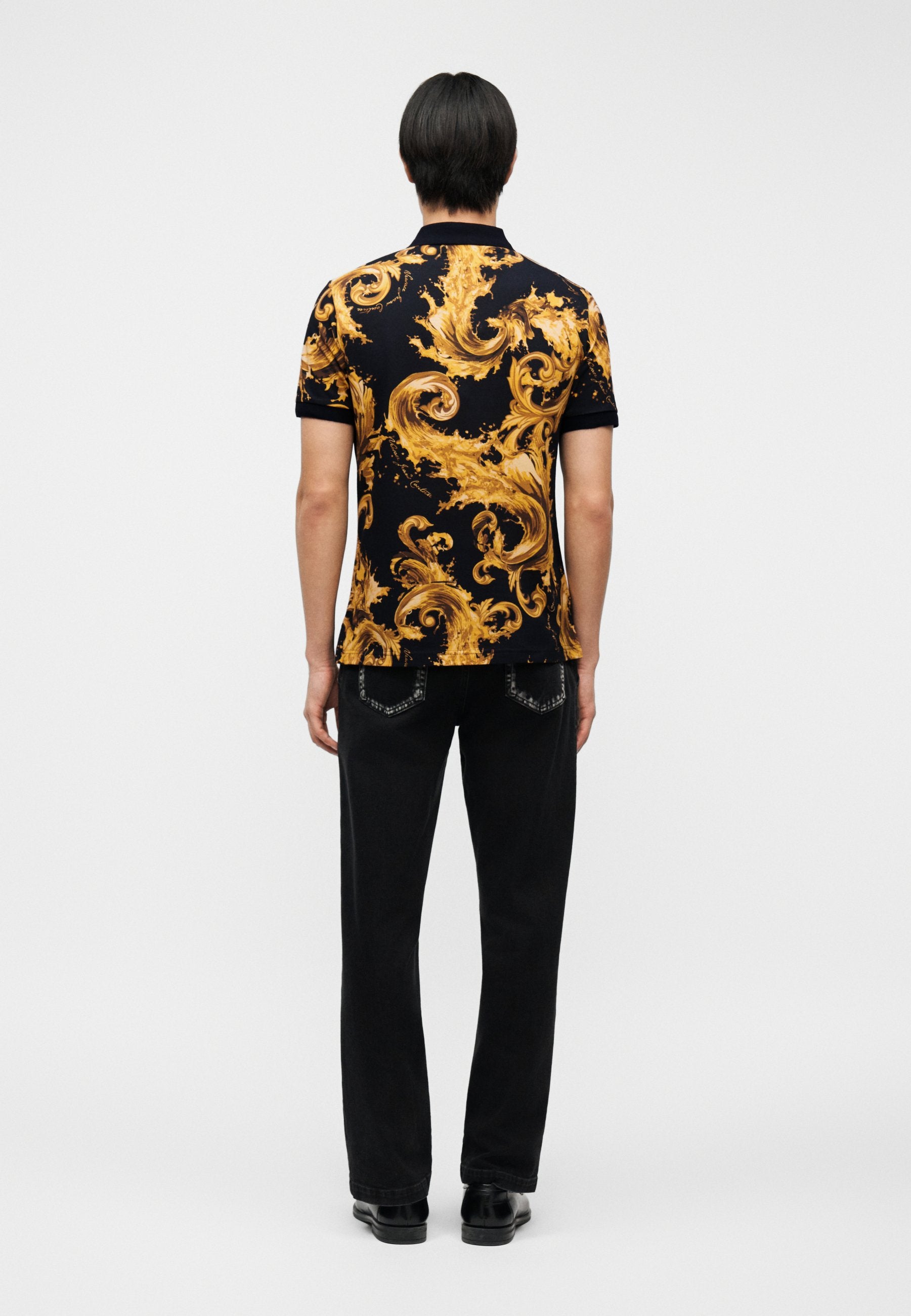 PRINT - Polo shirt - black/gold-coloured