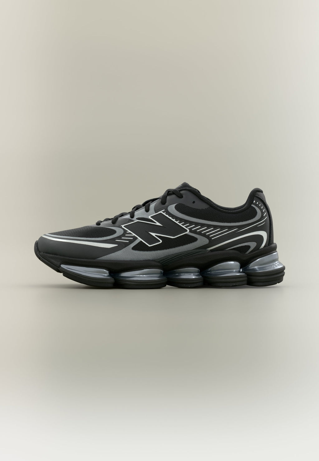 U2000 UNISEX - Trainers - black/silver-coloured metallic