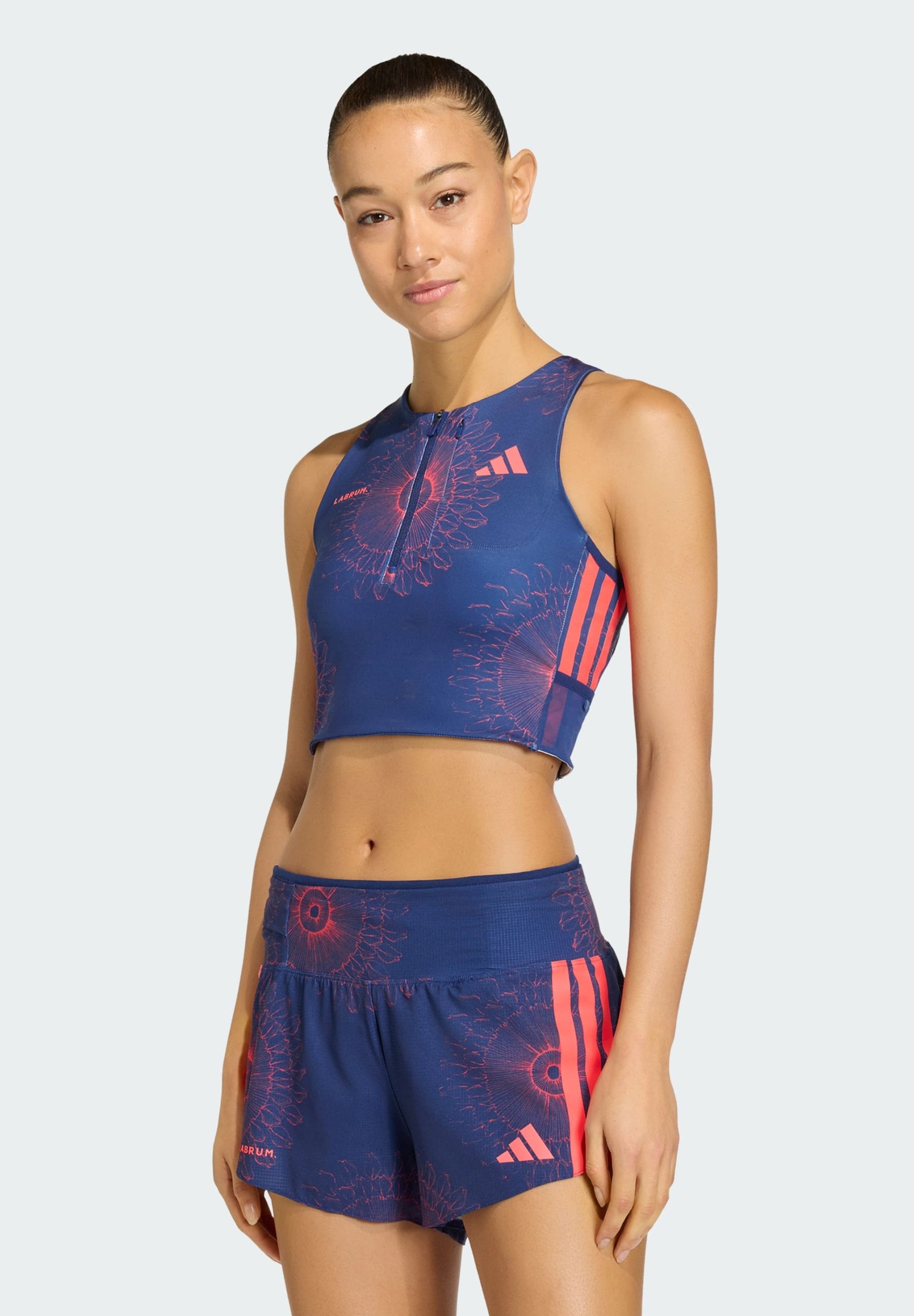 LABRUM CROP W - Top - dark blue/lucid red