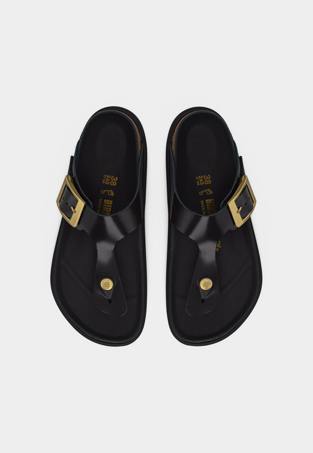GIZEH DB LENA HS BLACK HEX CUPSOLES NARROW - T-bar sandals - black