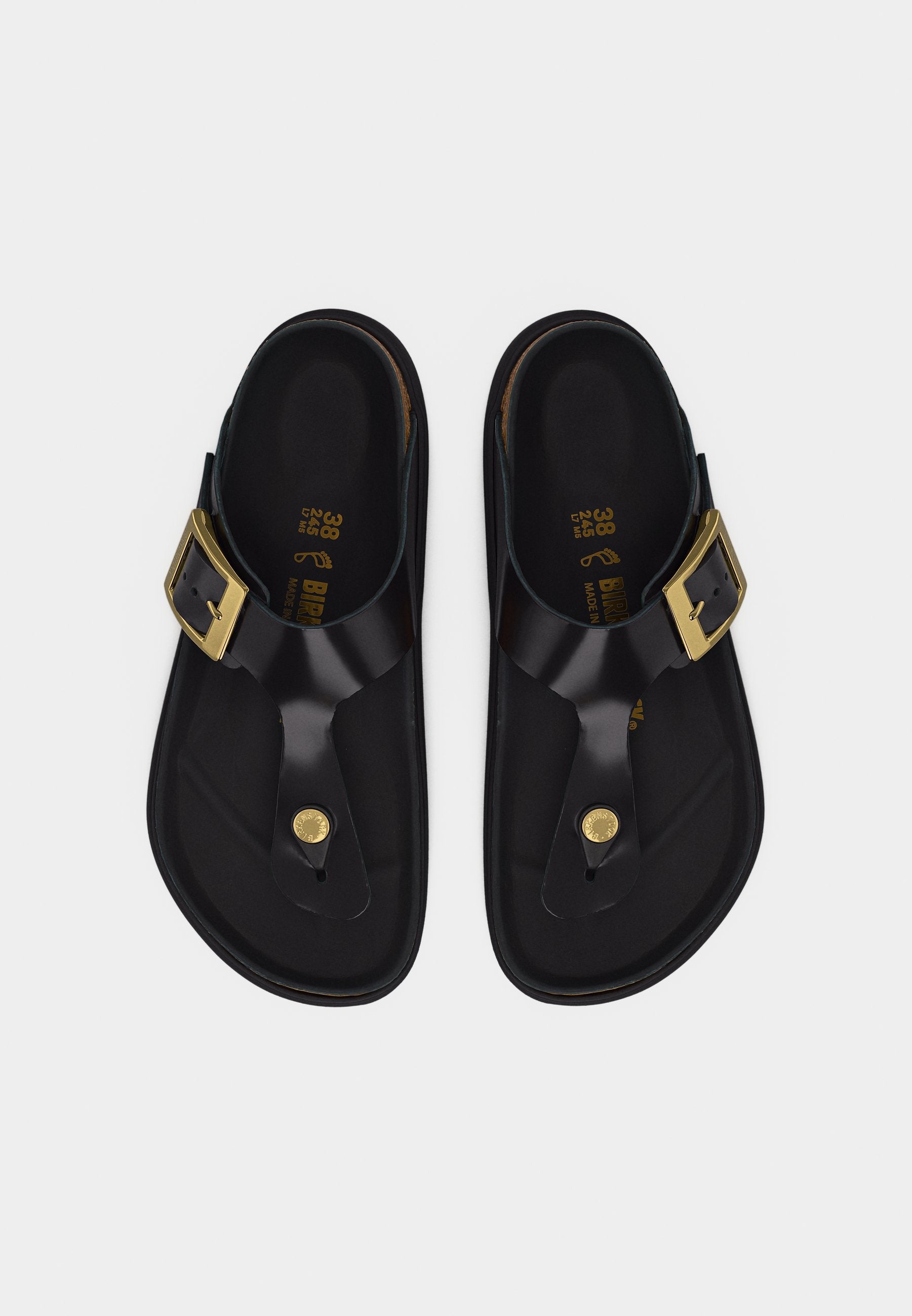 GIZEH DB LENA HS BLACK HEX CUPSOLES NARROW - T-bar sandals - black