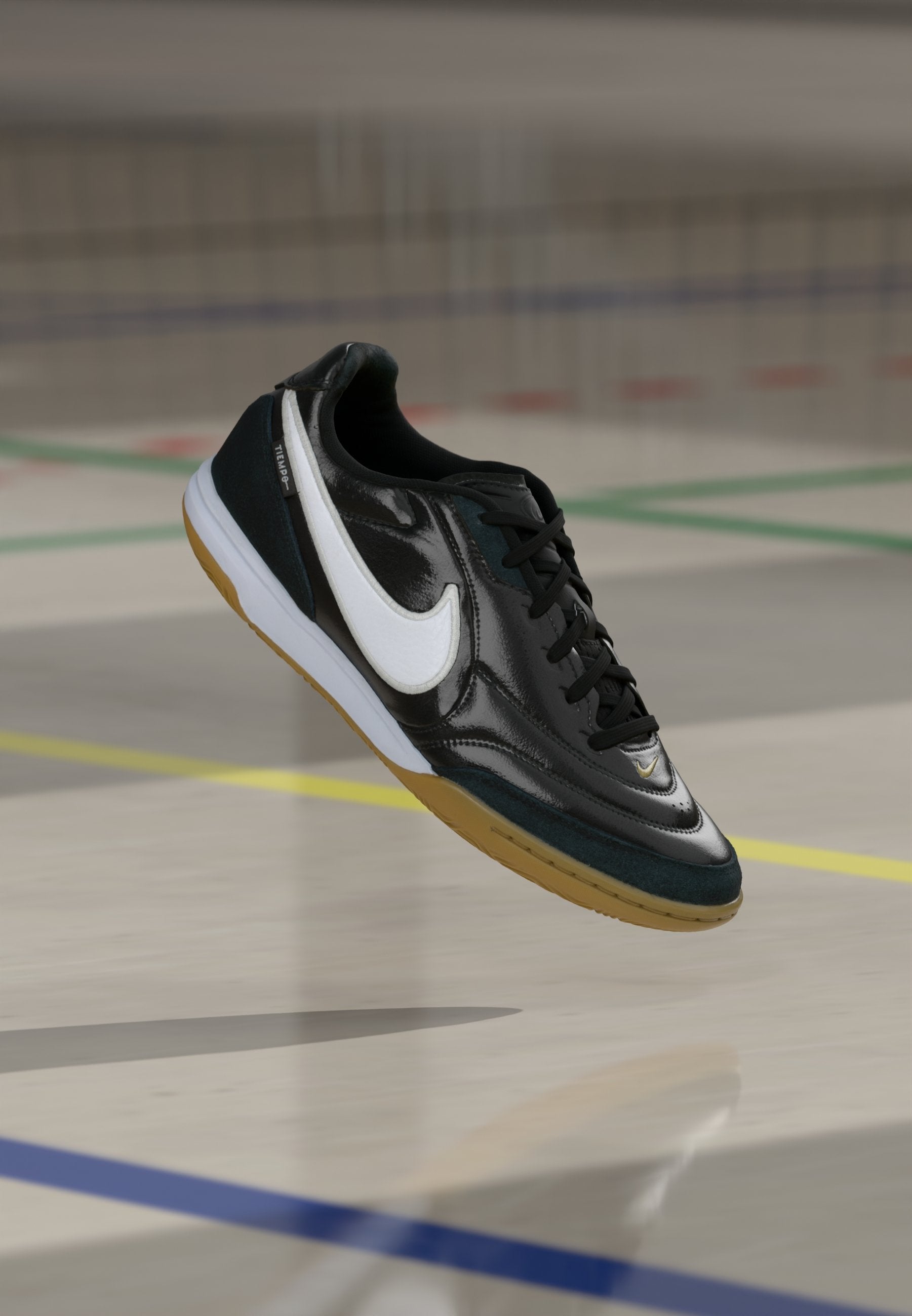 TIEMPO STREETGATO IC UNISEX - Salon futbolu ayakkabısı - siyah/beyaz