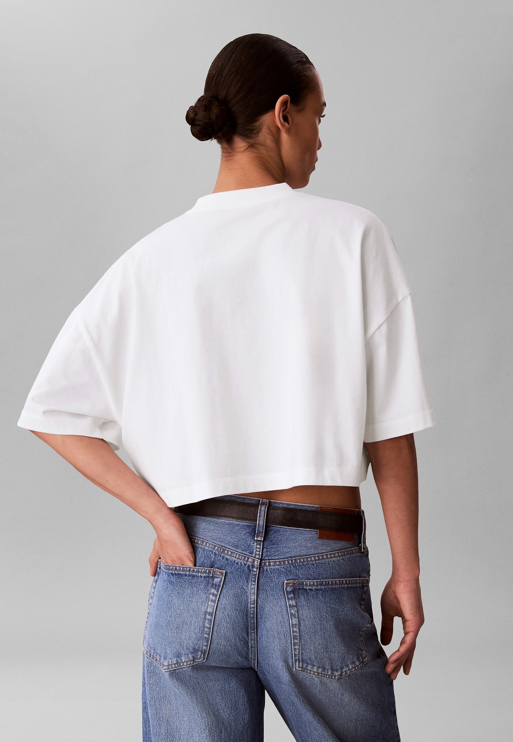 HAUT COURT ET AMPLE À L'ÉCUSSON HÉRITAGE - T-shirt imprimé - blanc vif