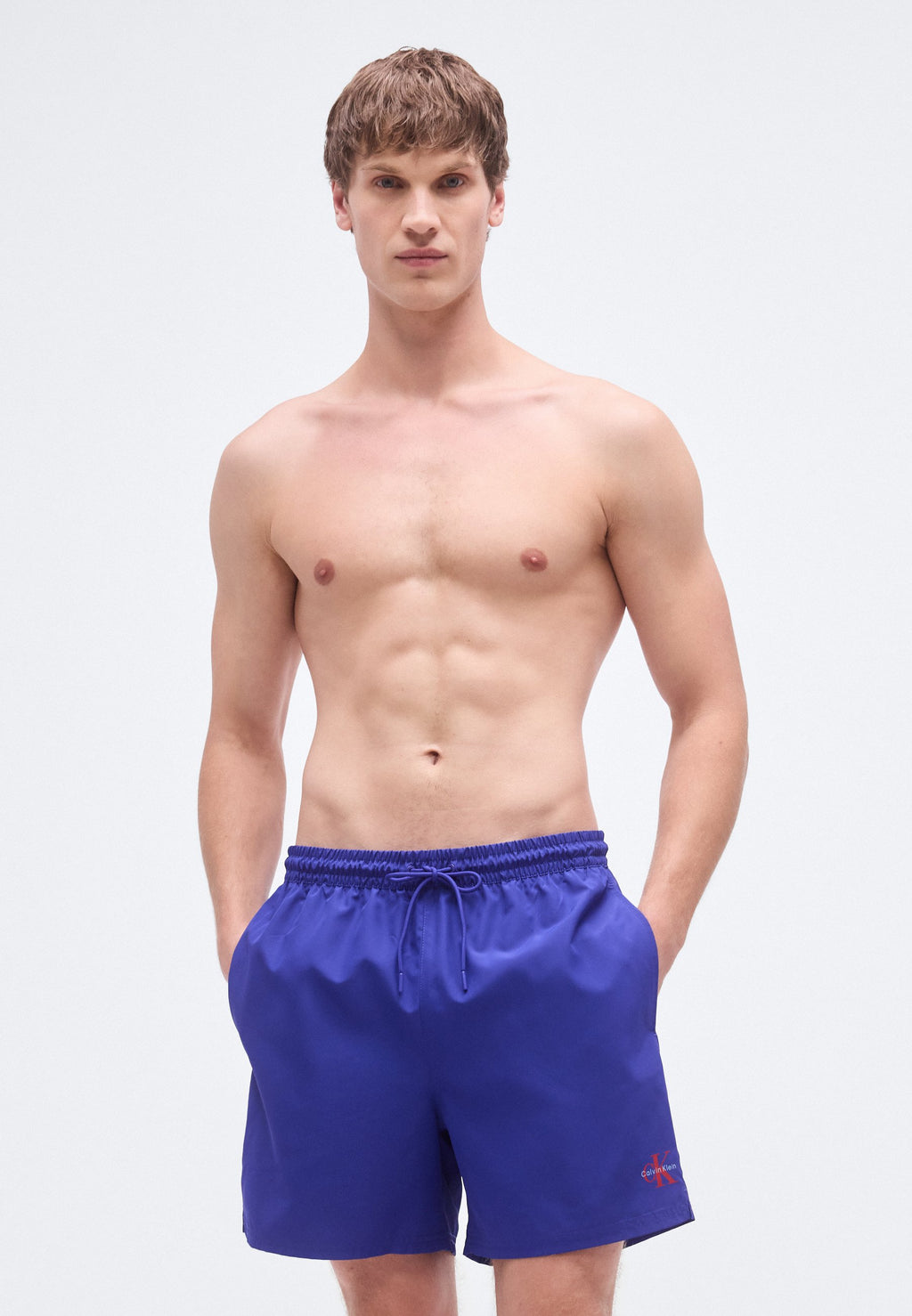 MEDIUM DRAWSTRING WAISTBAND - GRAPHIC MONOGRAM  - Swimming shorts - blue river fog
