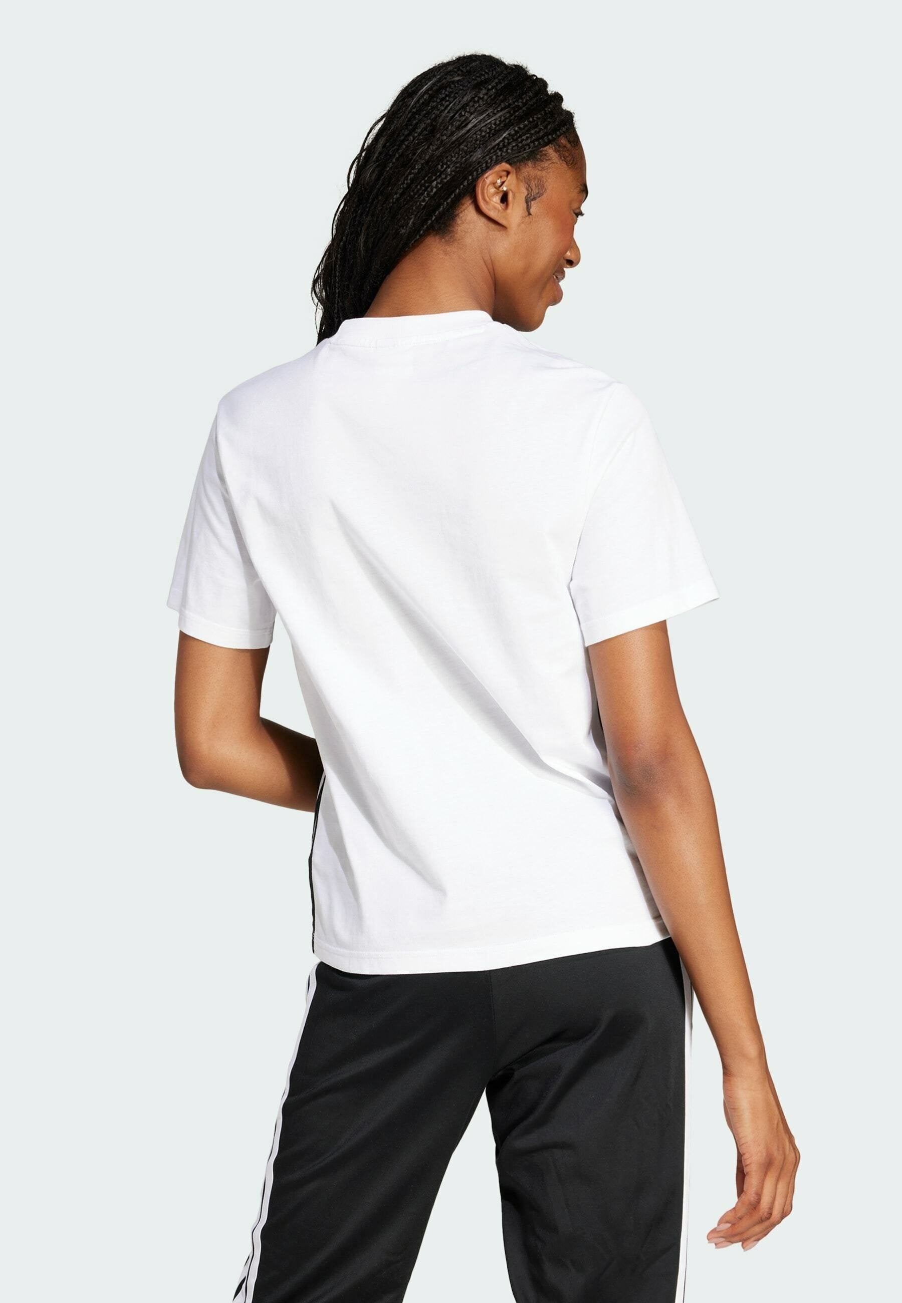 ESSENTIALS 3 STRIPES - Print T-shirt - white   black