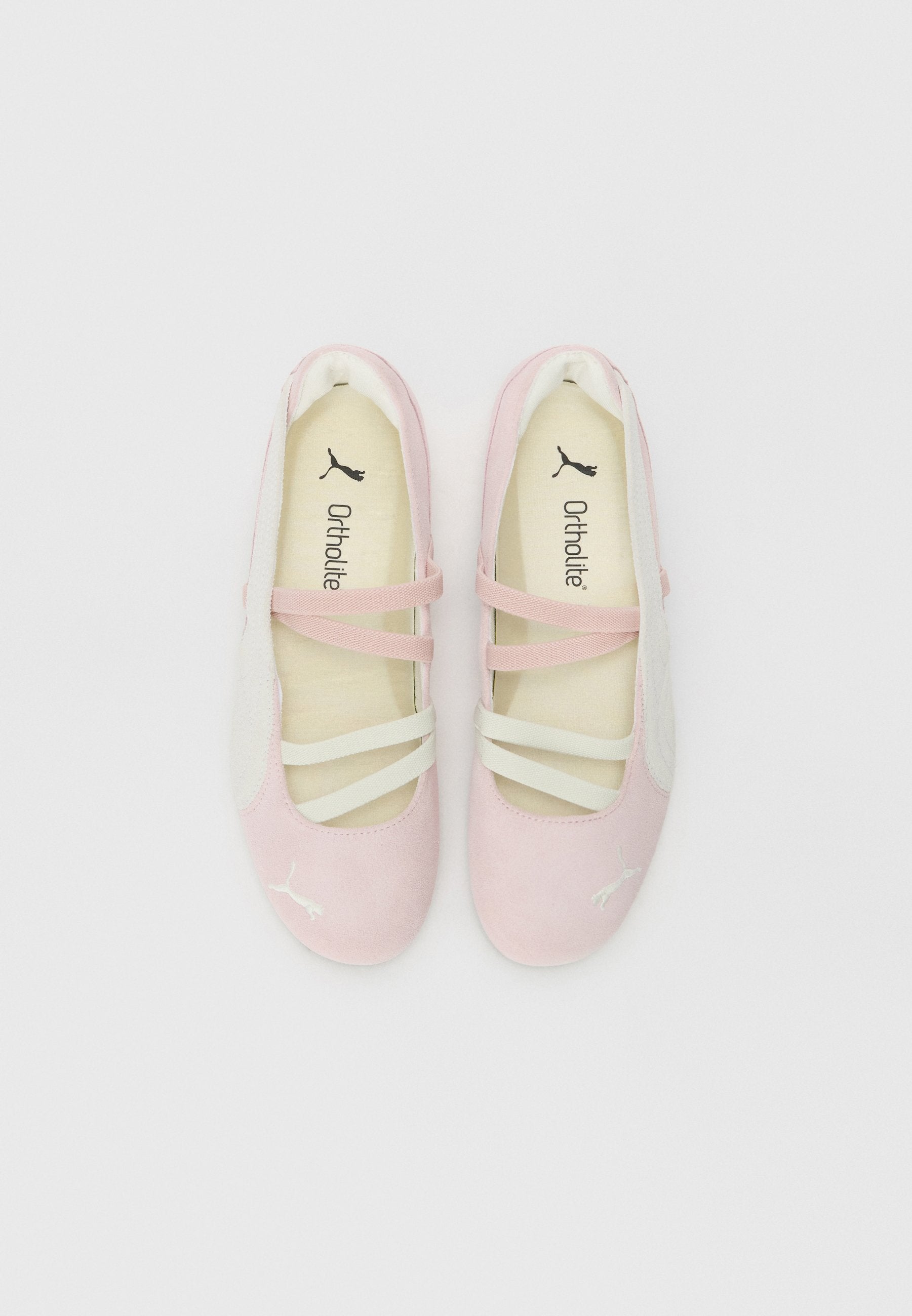 SPEEDCAT - Ankle strap ballet pumps - pink/white