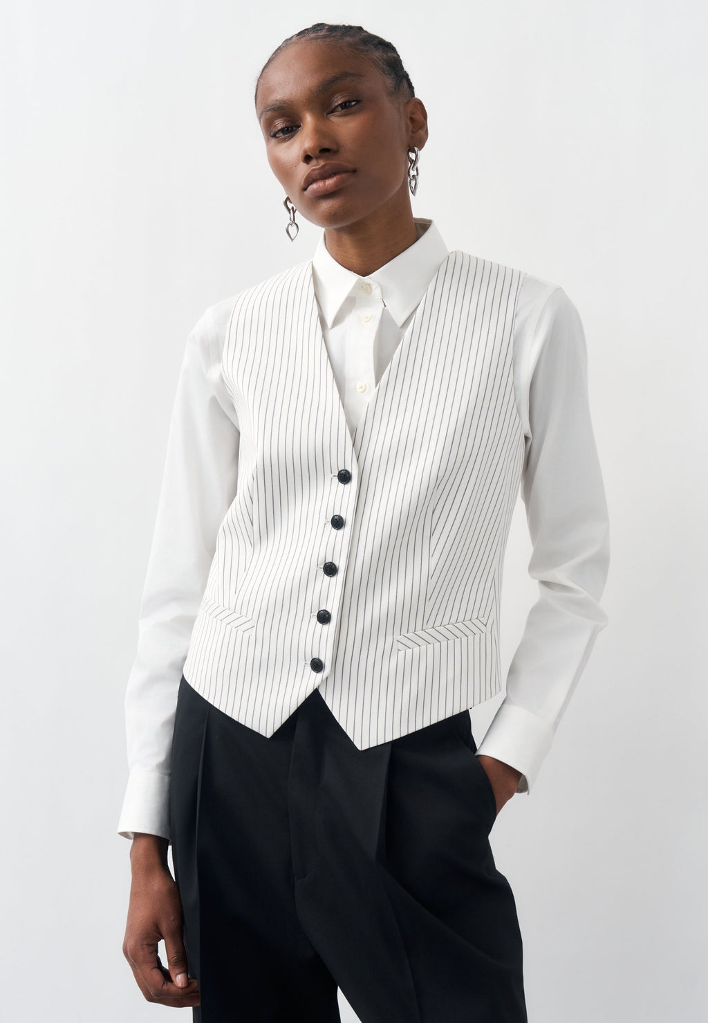 AUMARE - Waistcoat - white