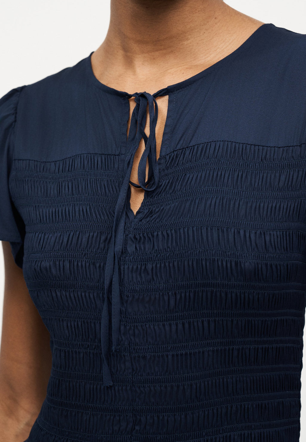 SMOCKED MIDI - Day dress - navy uniform