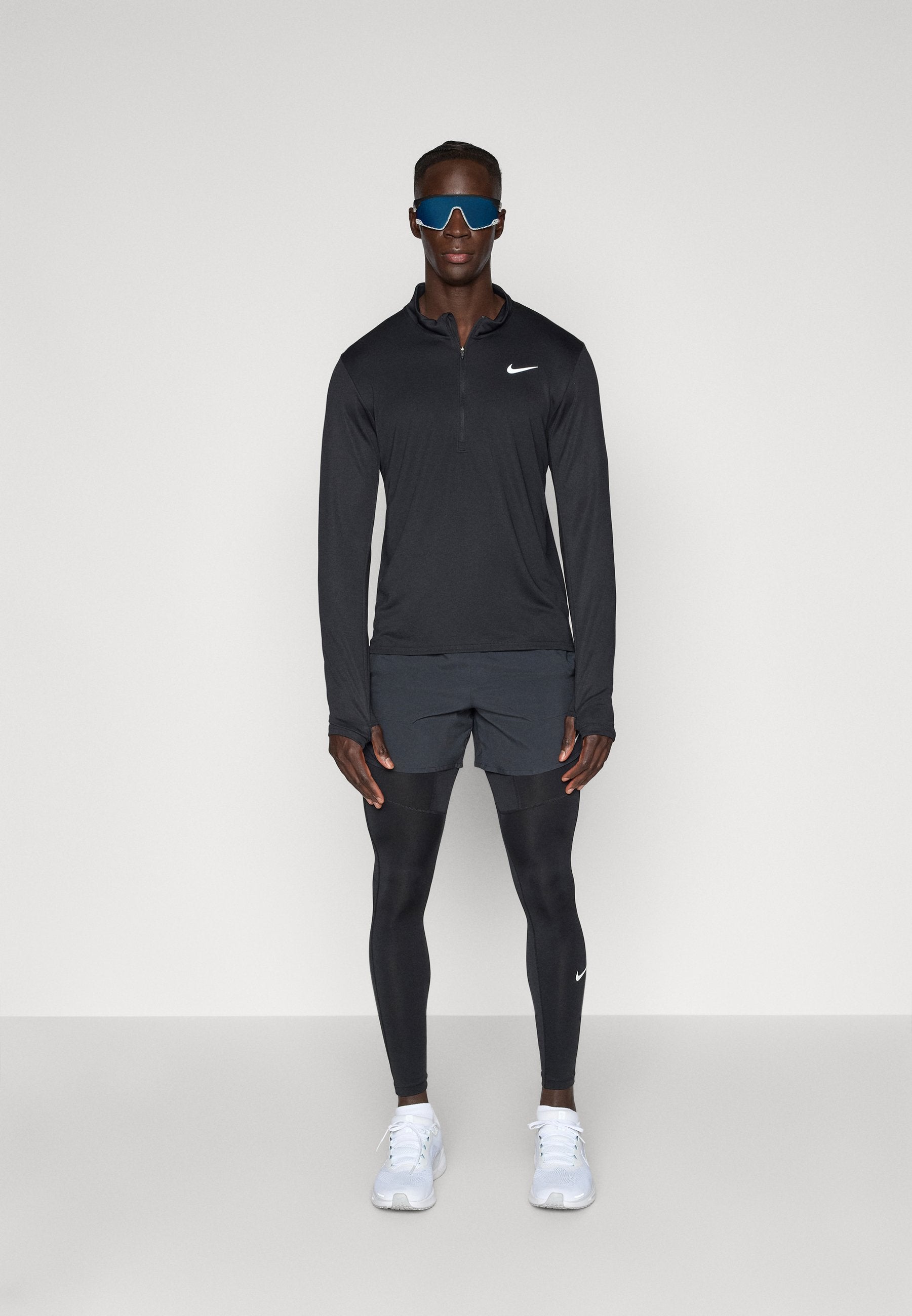 PACER TOP - Long sleeved top - black/reflective silver-coloured