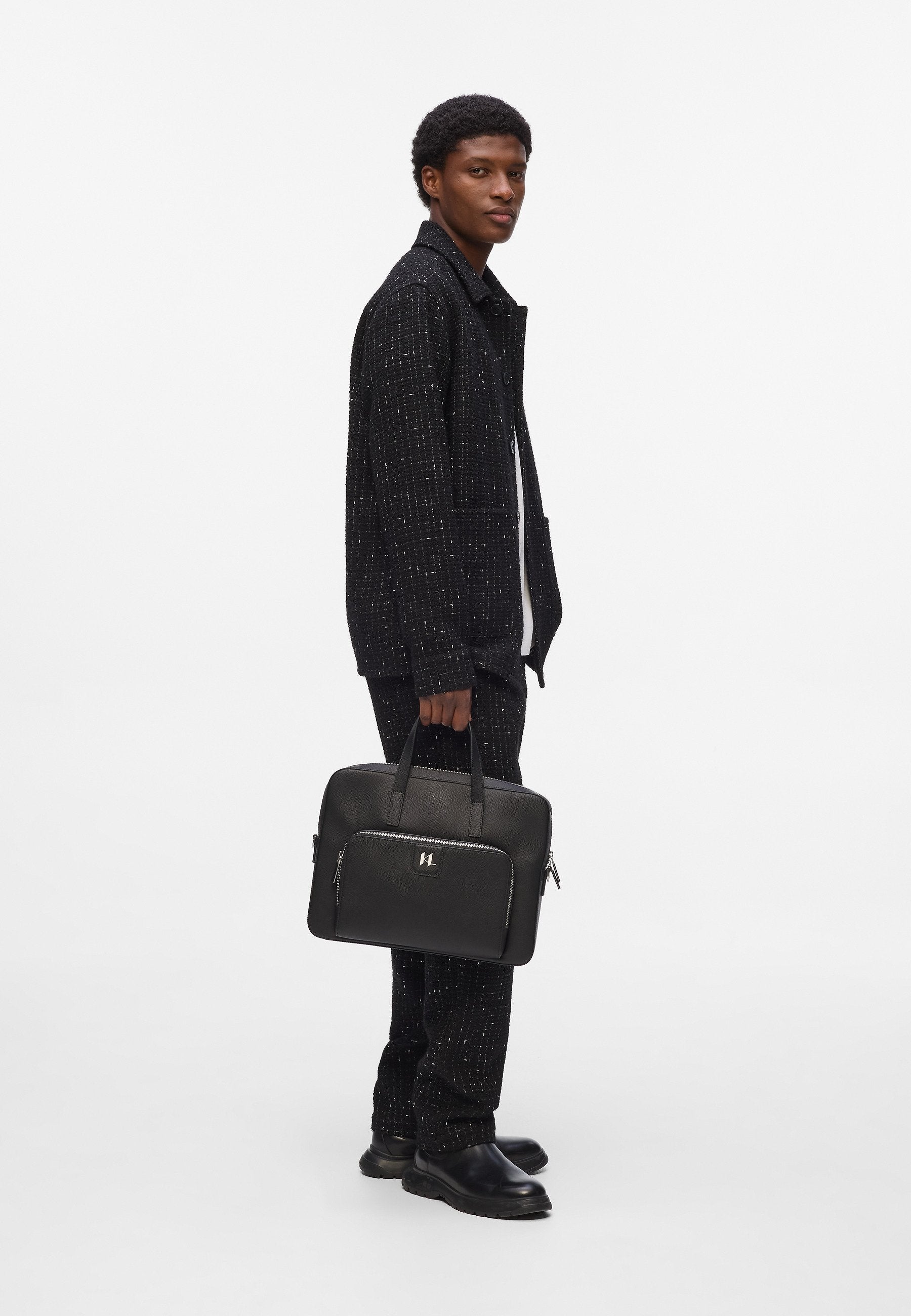 MONOGRAM BRIEFCASE - Briefcase - black