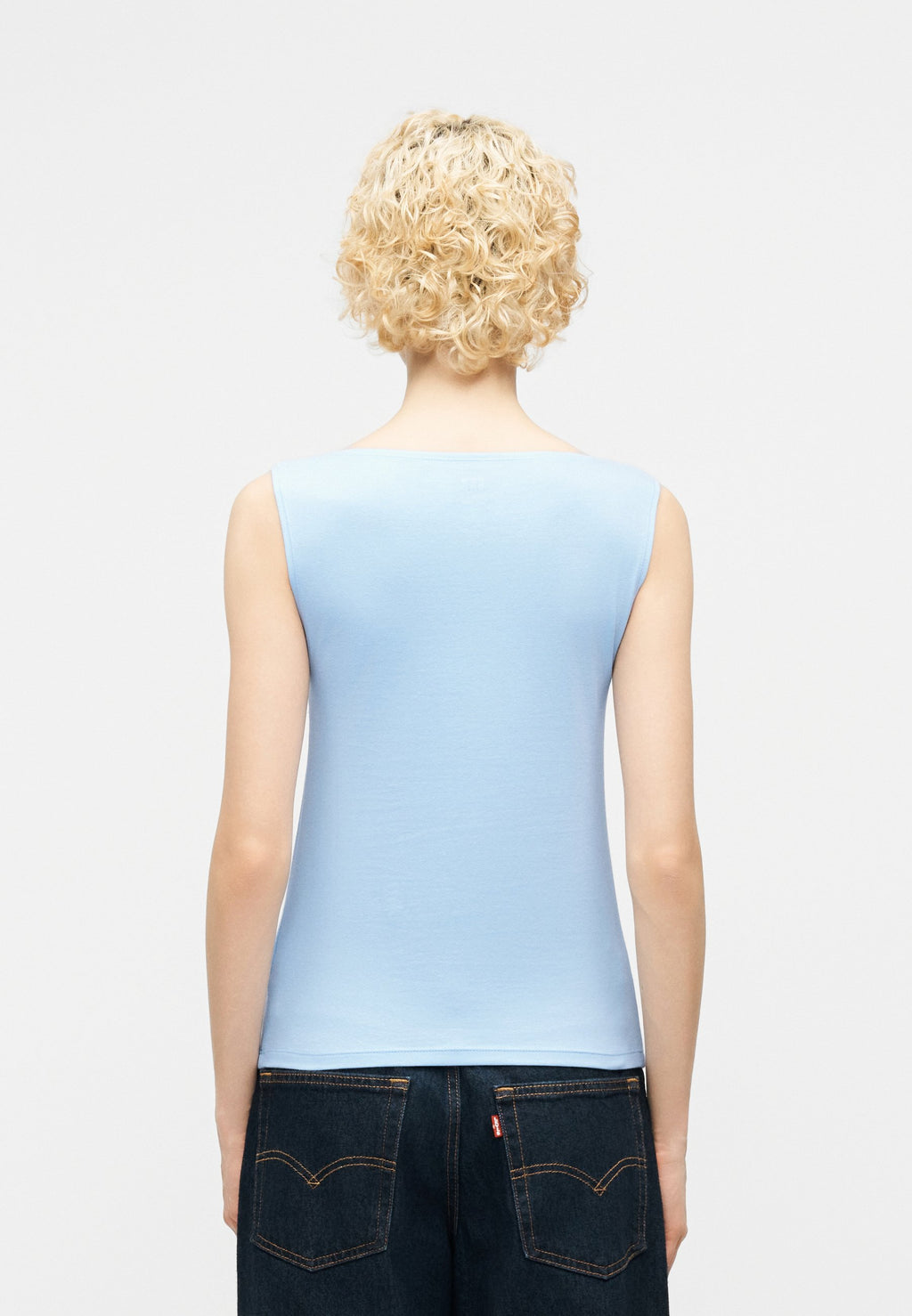 BOAT NECK TANK - Top - light blue