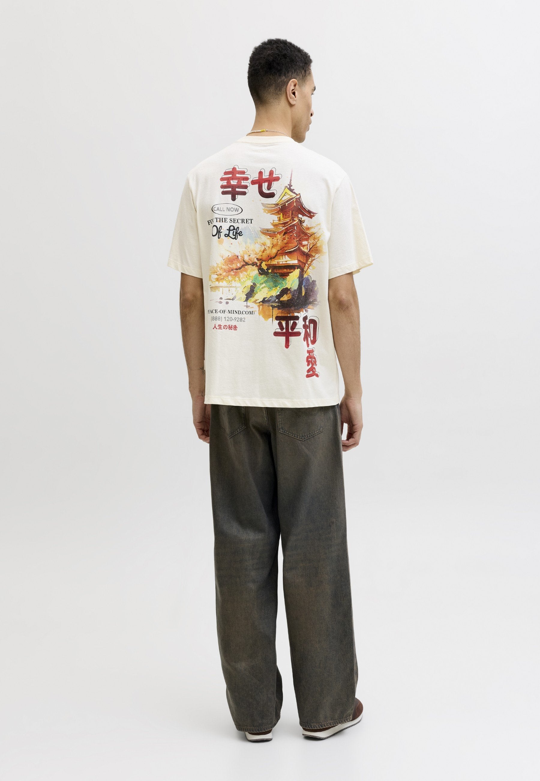 JORBIG JAPAN TEE 3 PACK - Print T-shirt - antique white/antique purple/asphalt
