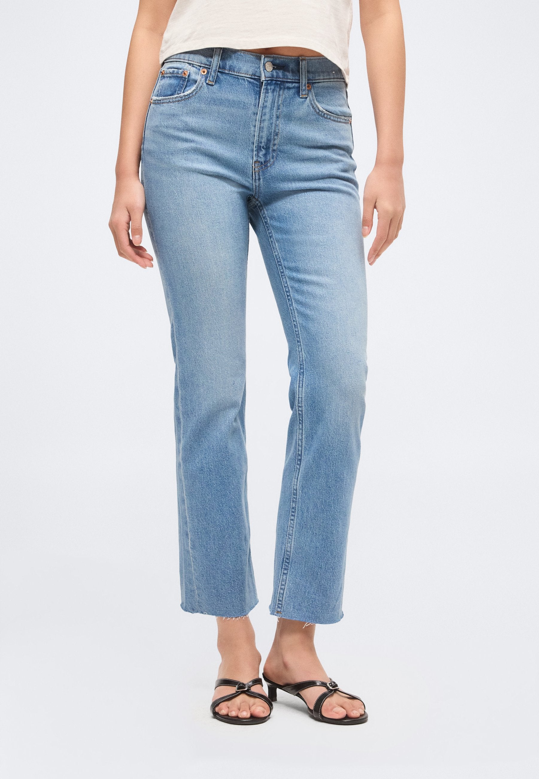 90S CROP - Straight leg jeans - medium indigo