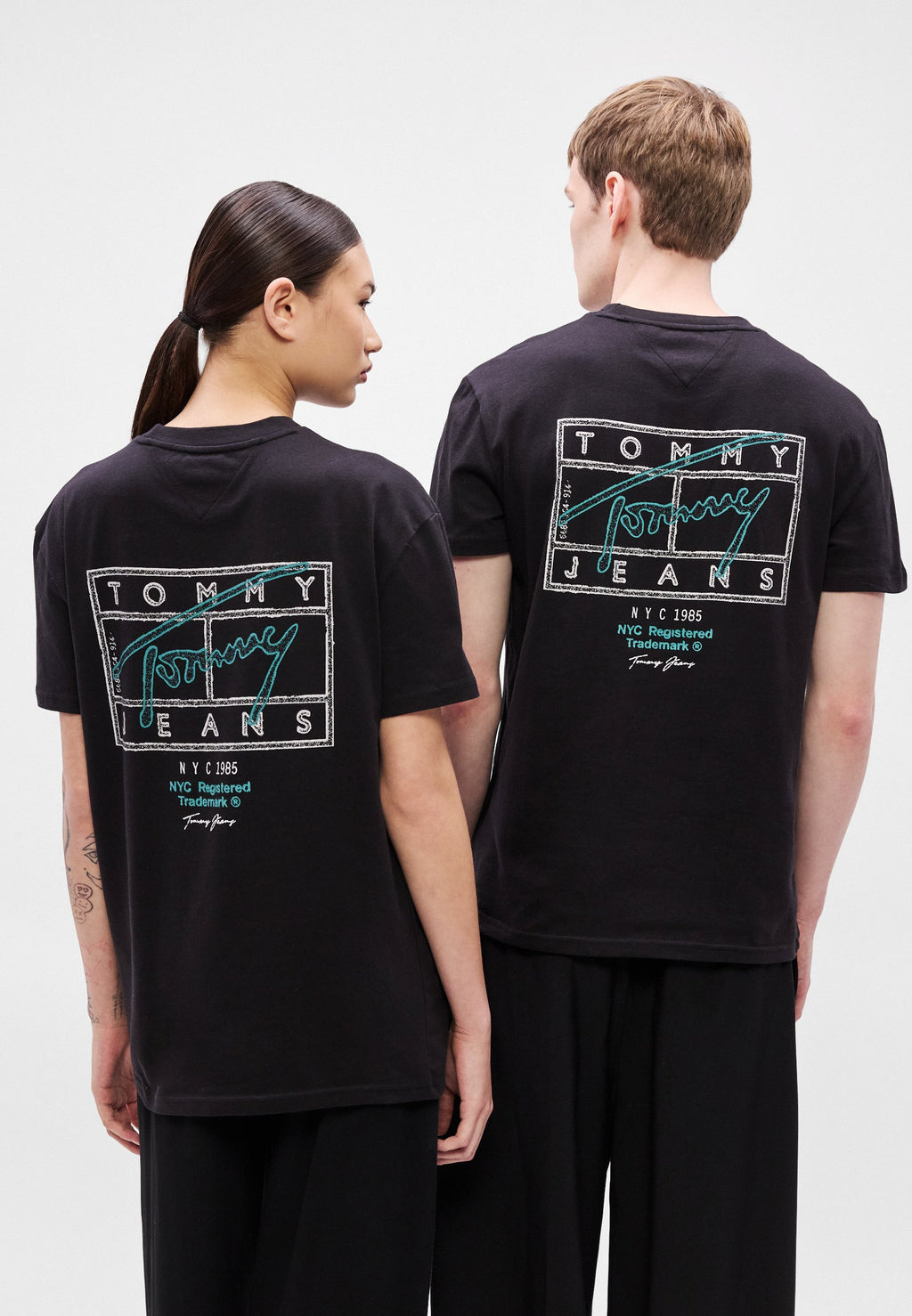 TEE-SHIRT RAS-DE-COU LOGO DOS SIGNATURE - T-shirt imprimé - black