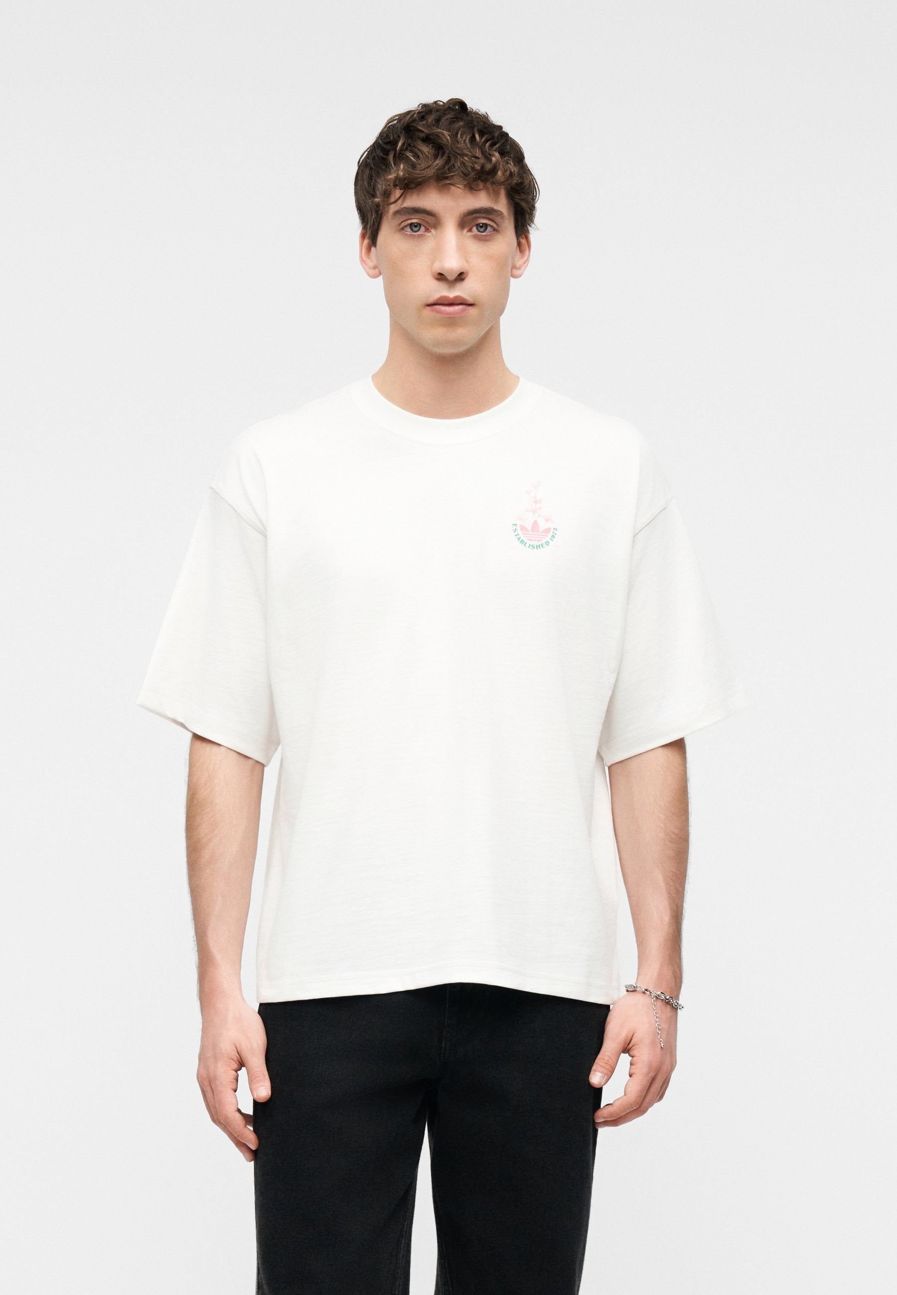 BOTANICAL GRAPHIC OVERSIZED TEE UNISEX - Print T-shirt - white