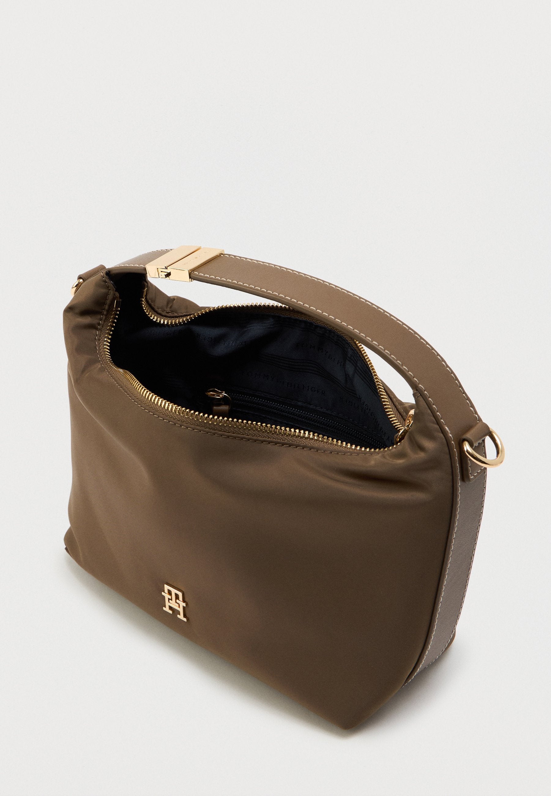 TH MONOGRAM PLAQUE CROSSBODY BAG - Handbag - nordic taupe