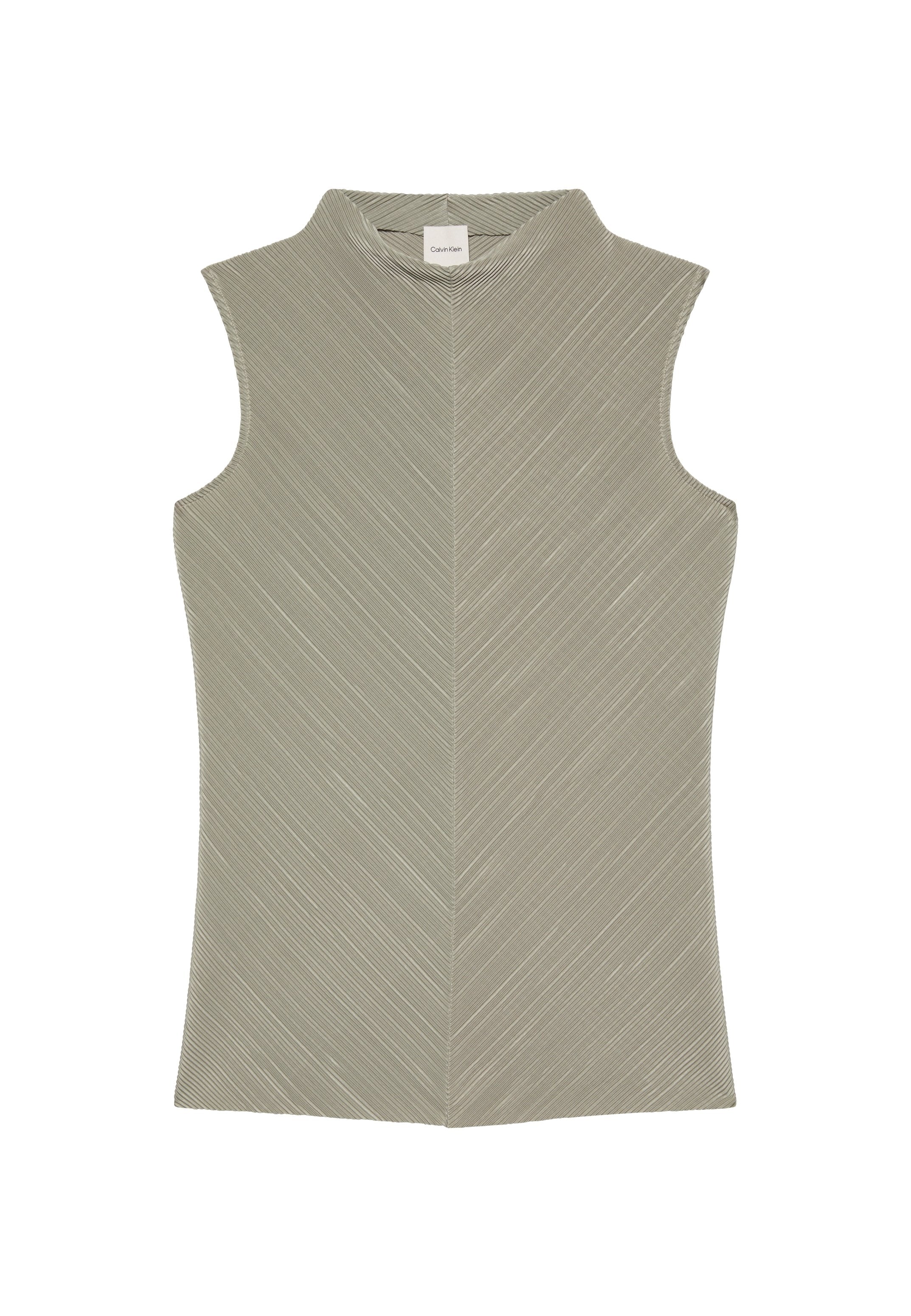 PLISSE MOCK NECK TOP - Blouse - roasted cashew