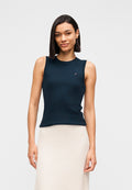 DAR KESİM BİSİKLET YAKA KUMAŞ TANK TOP - Üst - koyu gece mavisi