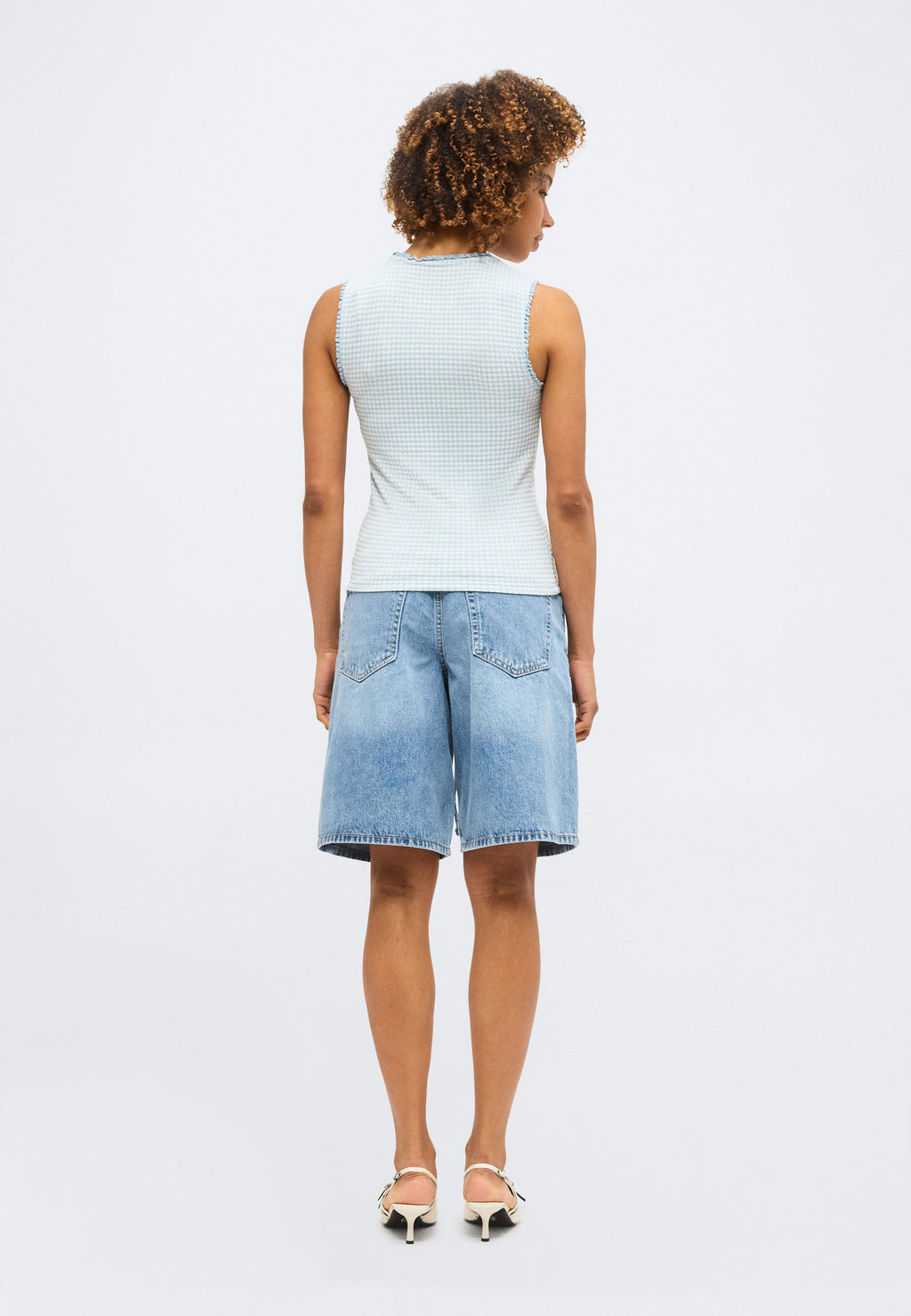 GINGHAM - Top - light blue