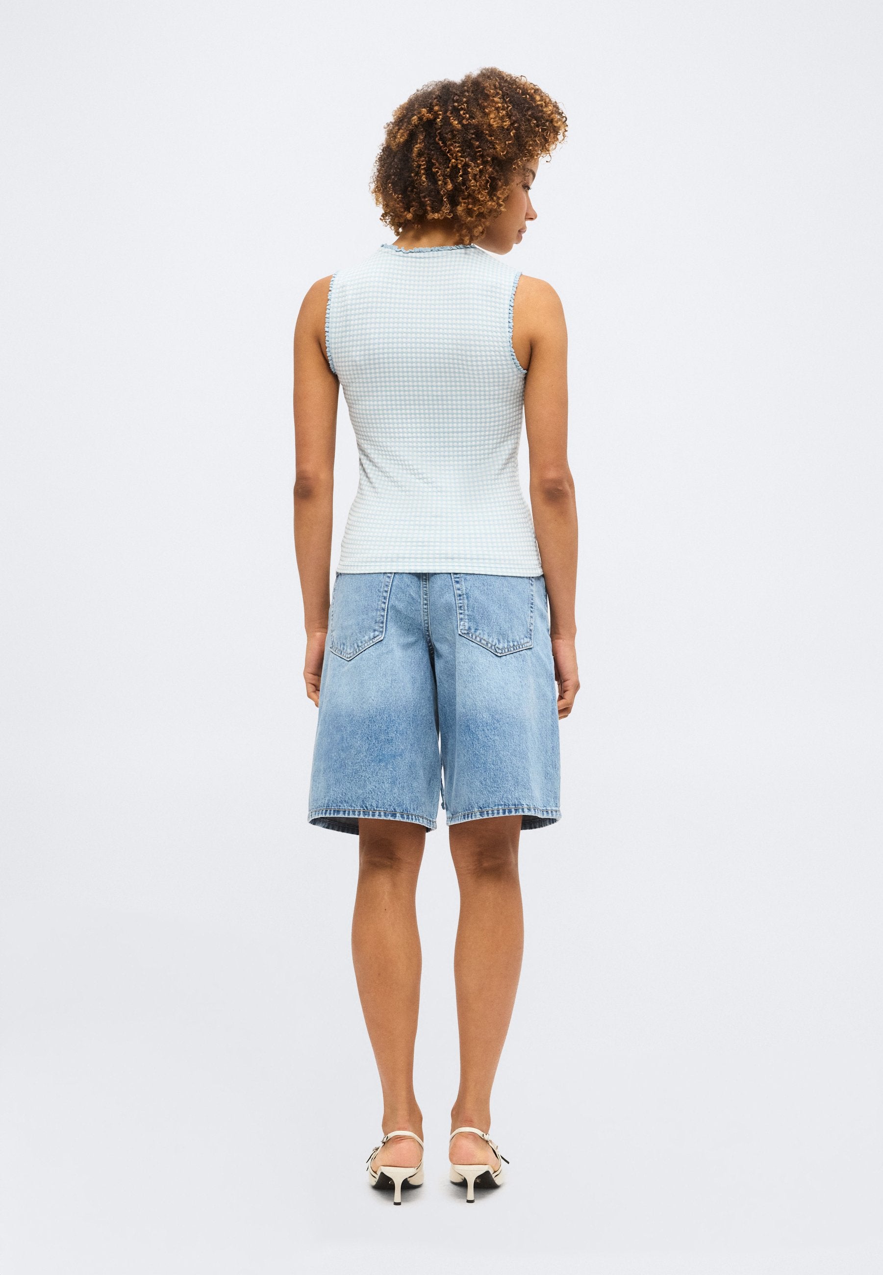 GINGHAM - Top - light blue