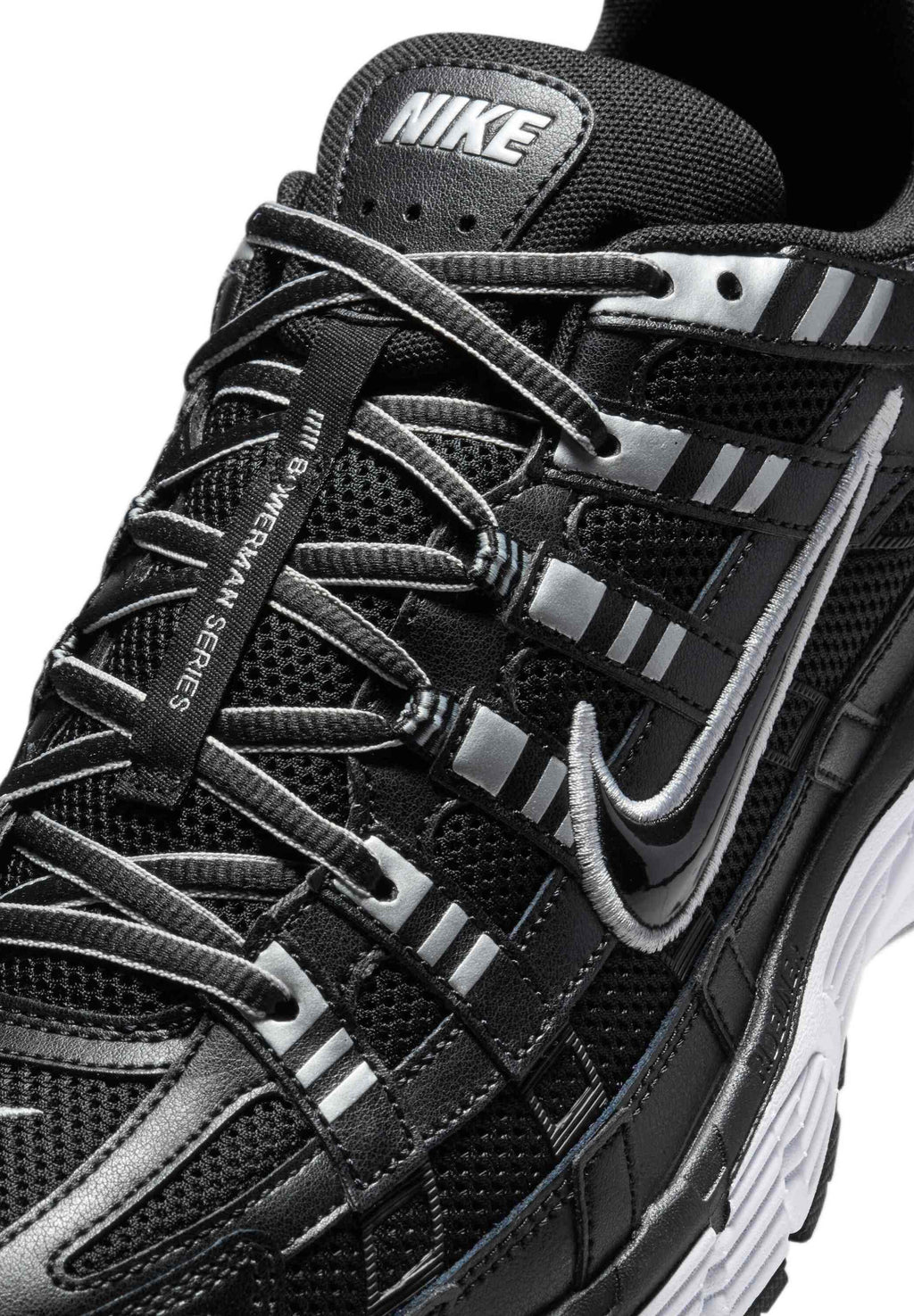 P 6000 UNISEX - Trainers - black white mtlc silver