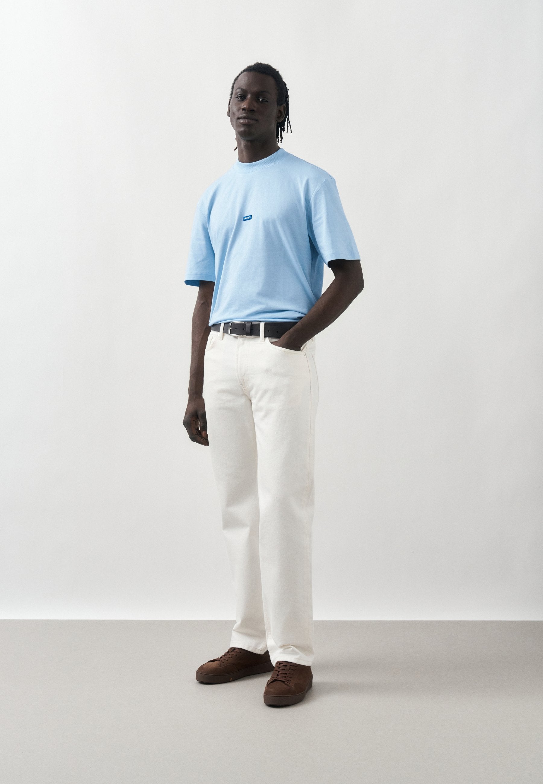 NIEROS - Basic T-shirt - open blue