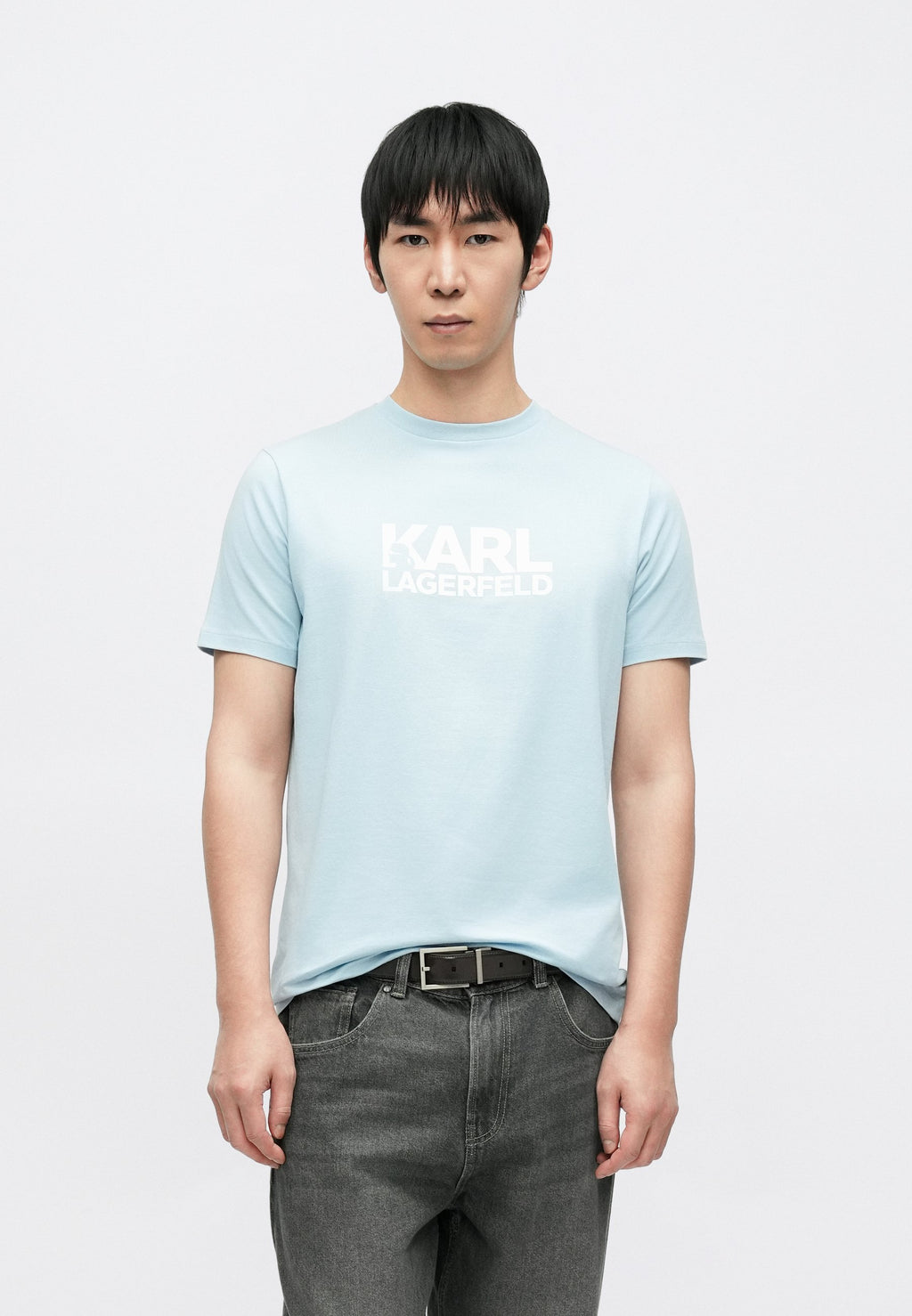 CREW NECK - Print T-shirt - ice blue