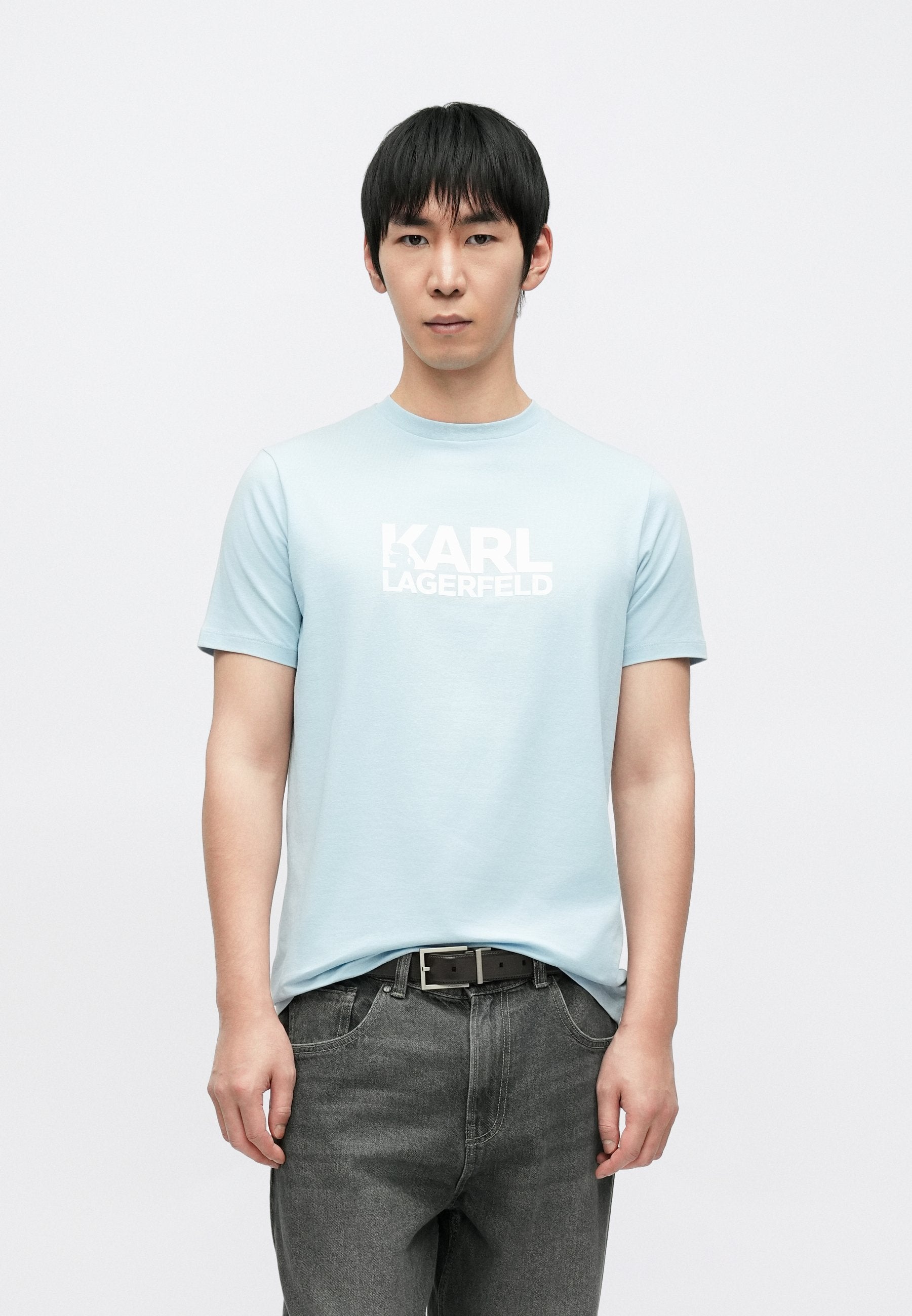 CREW NECK - Print T-shirt - ice blue