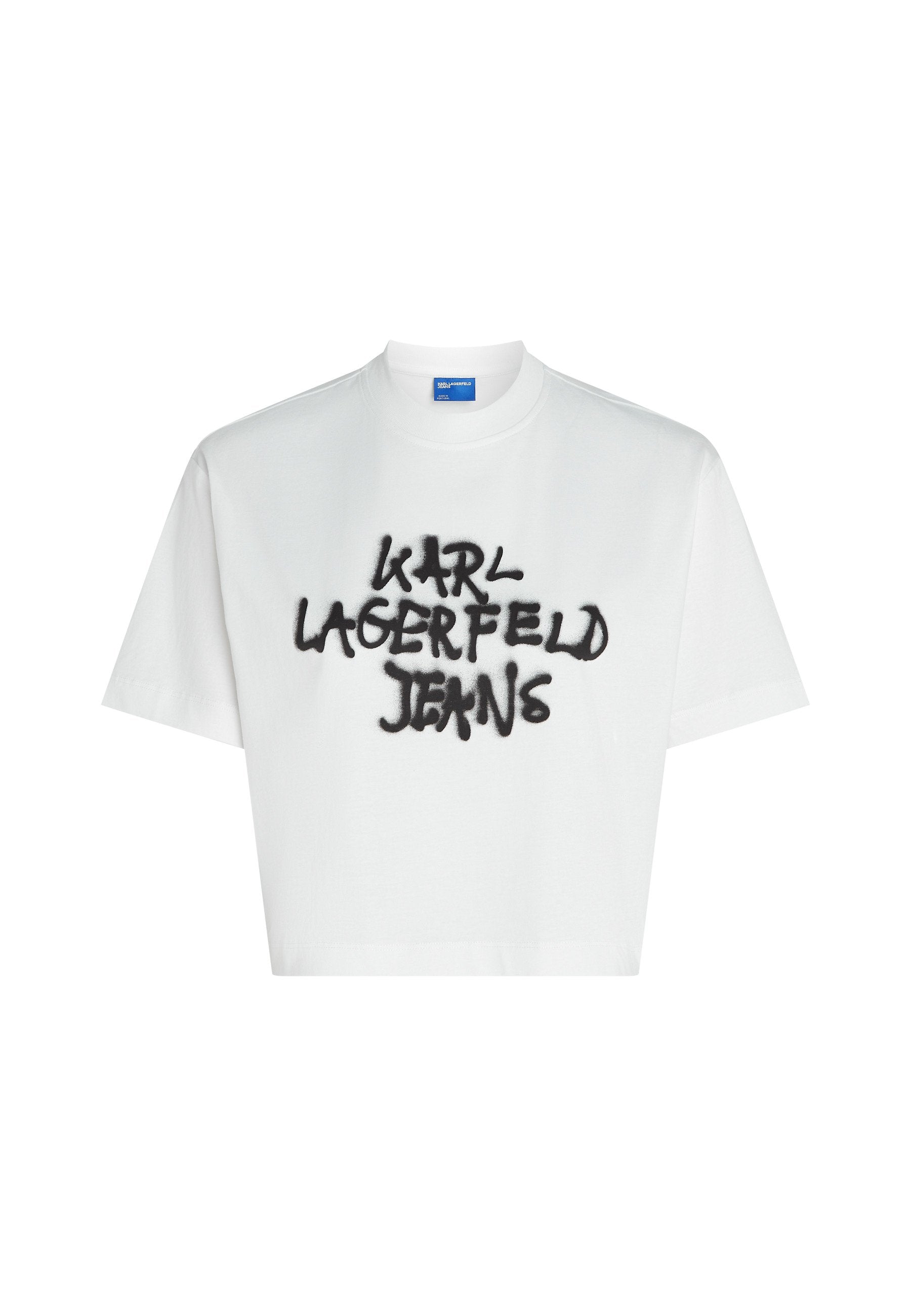 CROPPED GRAFFITI - Print T-shirt - white