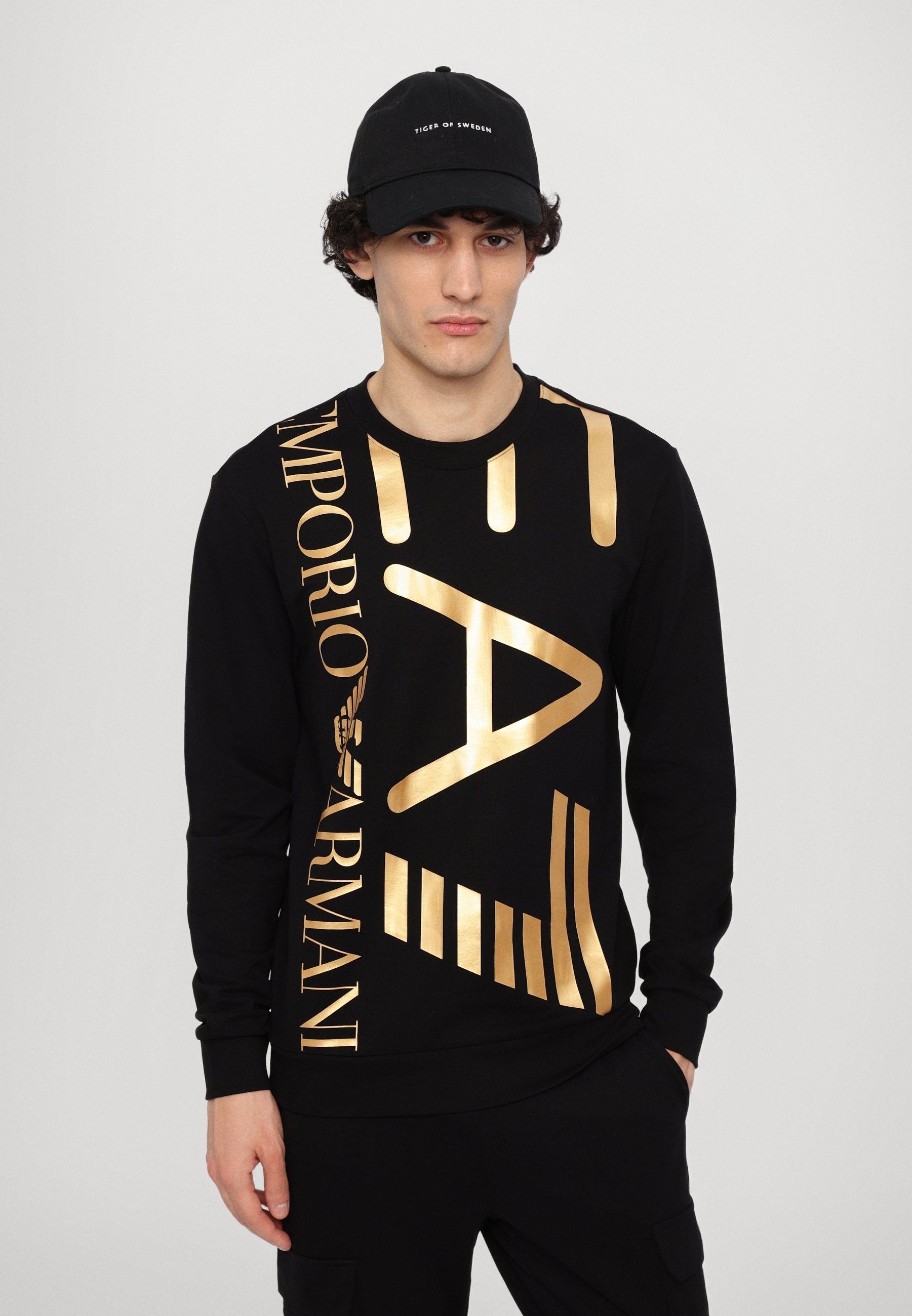 TRAIN LOGO SERIES OVERSIZE UNISEX - Sweat-shirt - black/gold