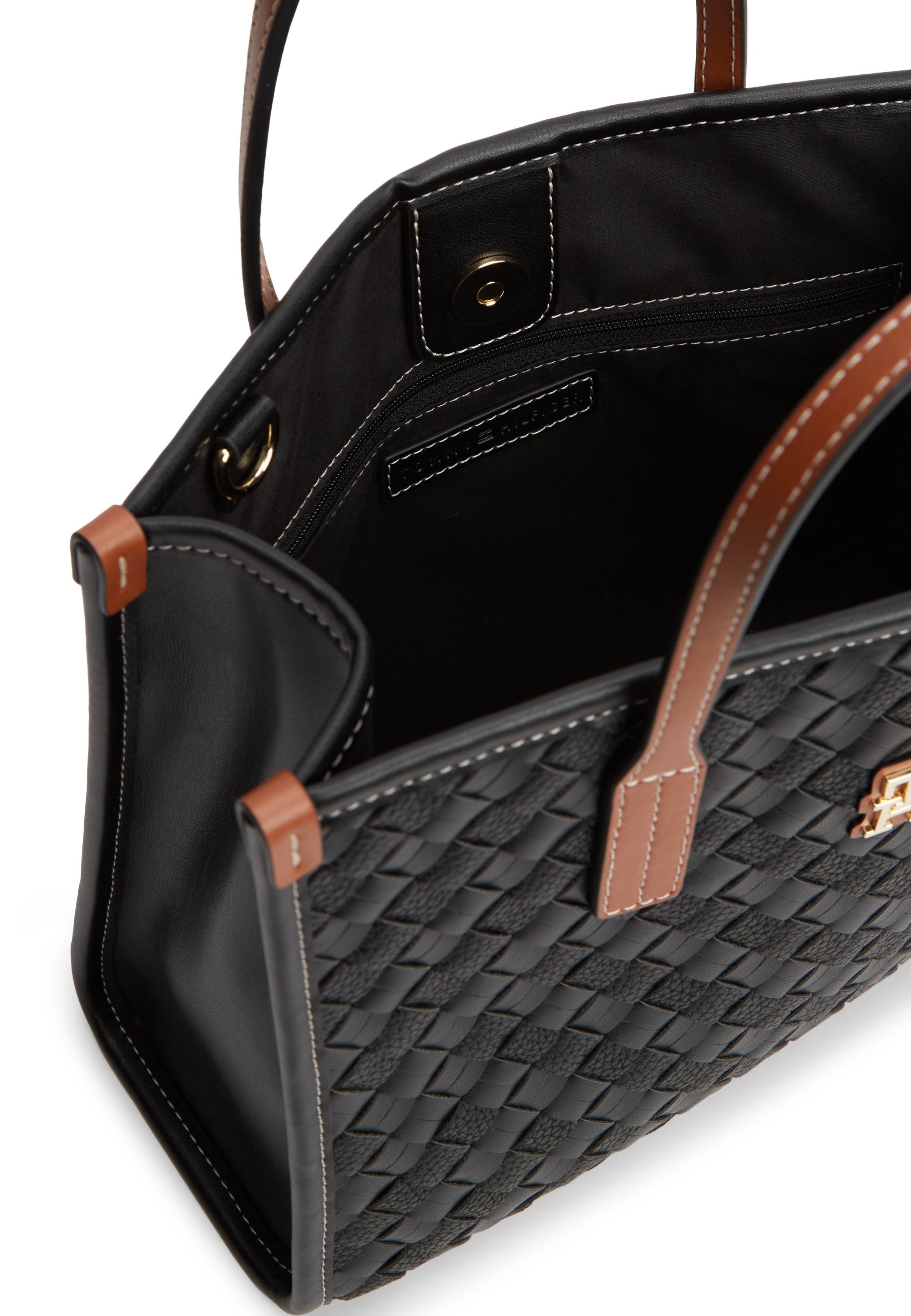 CITY WOVEN CROSSBODY TOTE BAG - Handbag - black mix